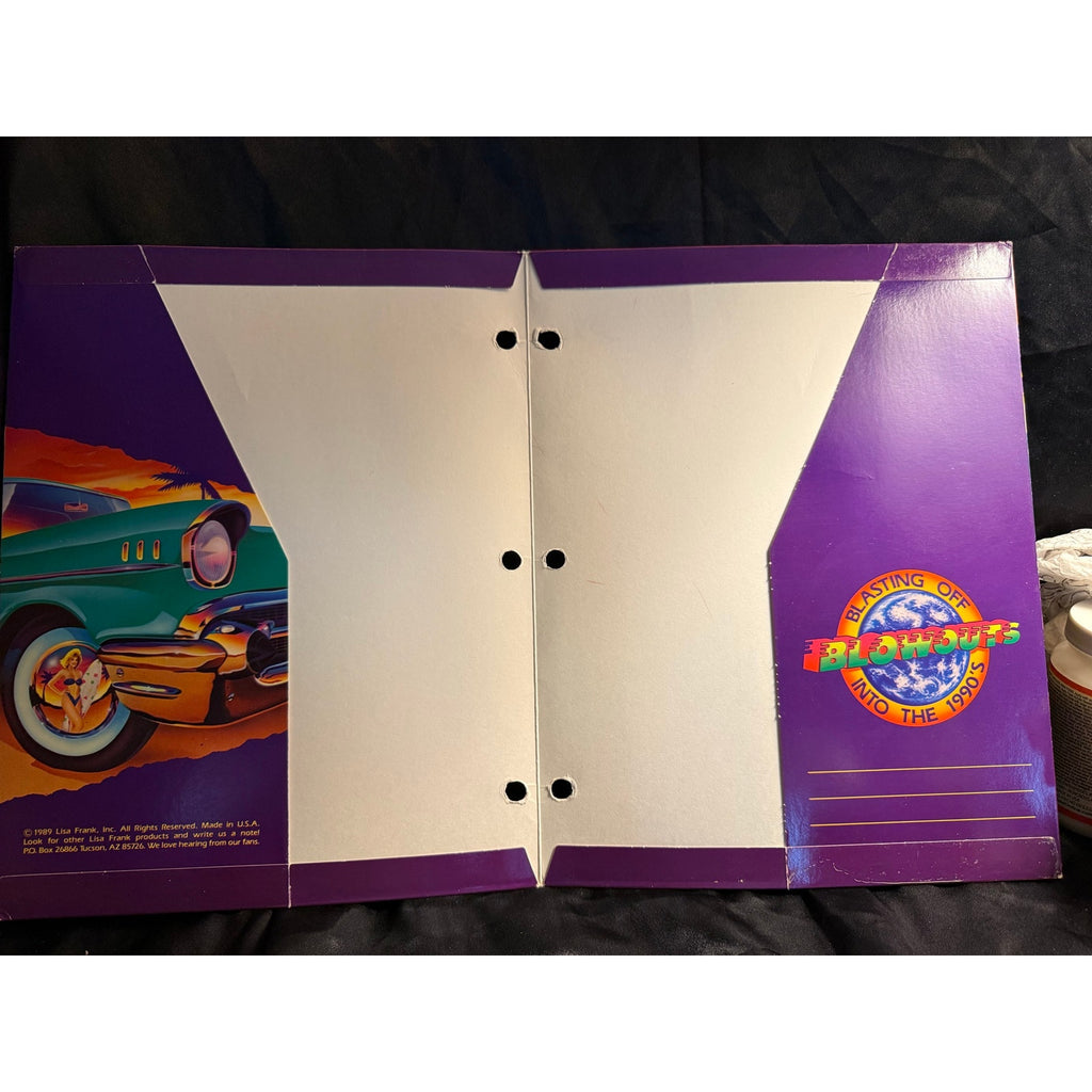 Vintage 1989 Lisa Frank Classic Car Trends Blowouts pocket folder