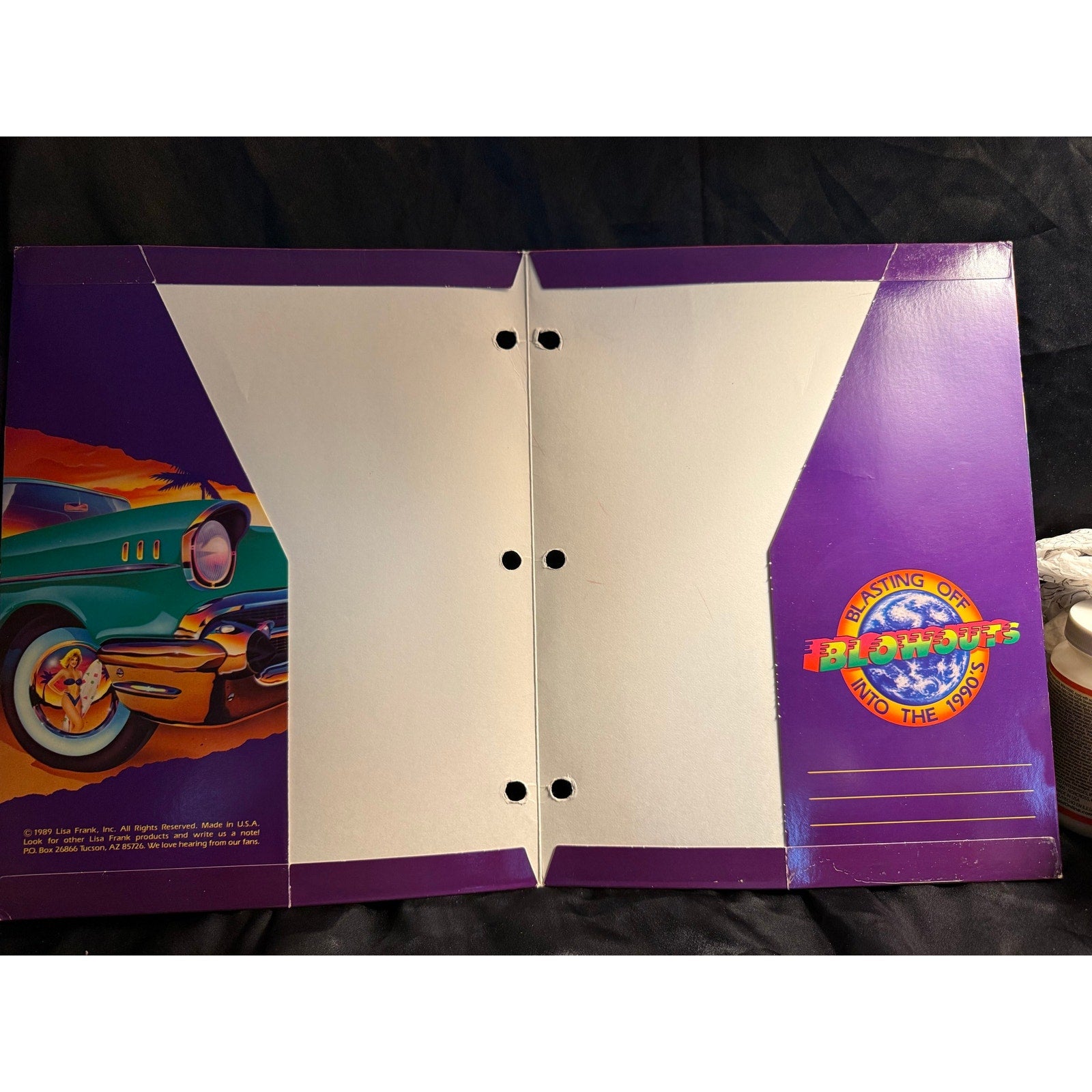 Vintage 1989 Lisa Frank Classic Car Trends Blowouts pocket folder