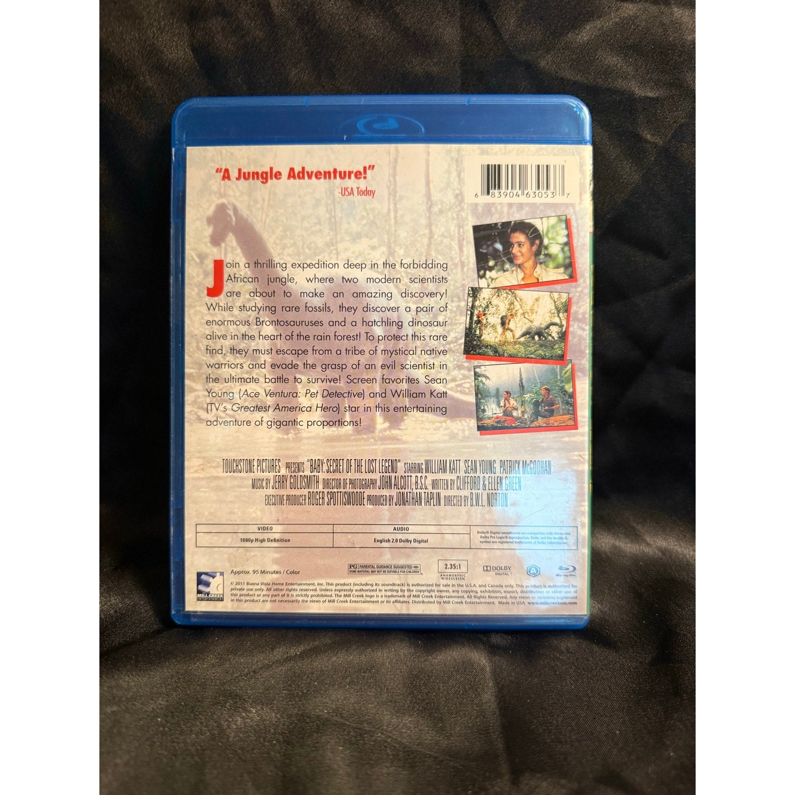 1985 adventure film Baby: Secret of the Lost Legend blu-ray Sean Young William Katt dinosaurs