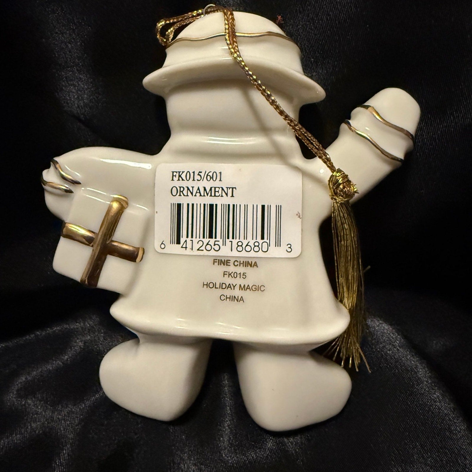 Mikasa Holiday Magic Snowman Christmas ornament porcelain w 24k gold