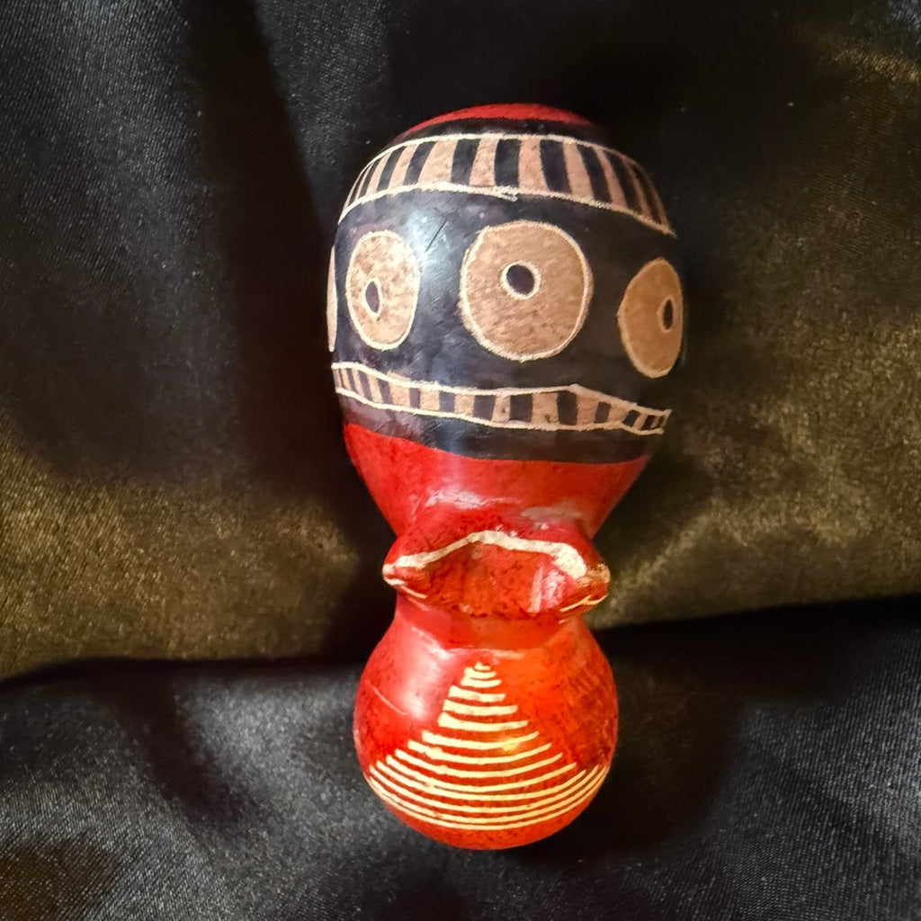 Hand-carved dyed and painted soapstone hippopotamus figurine from Kenya