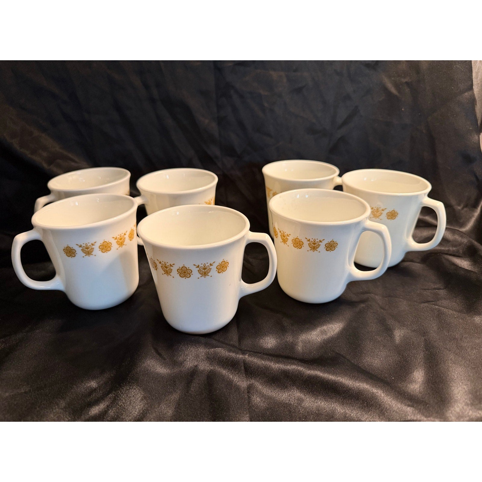 7 Vintage 1970’s Corning Corelle Butterfly Gold coffee mugs
