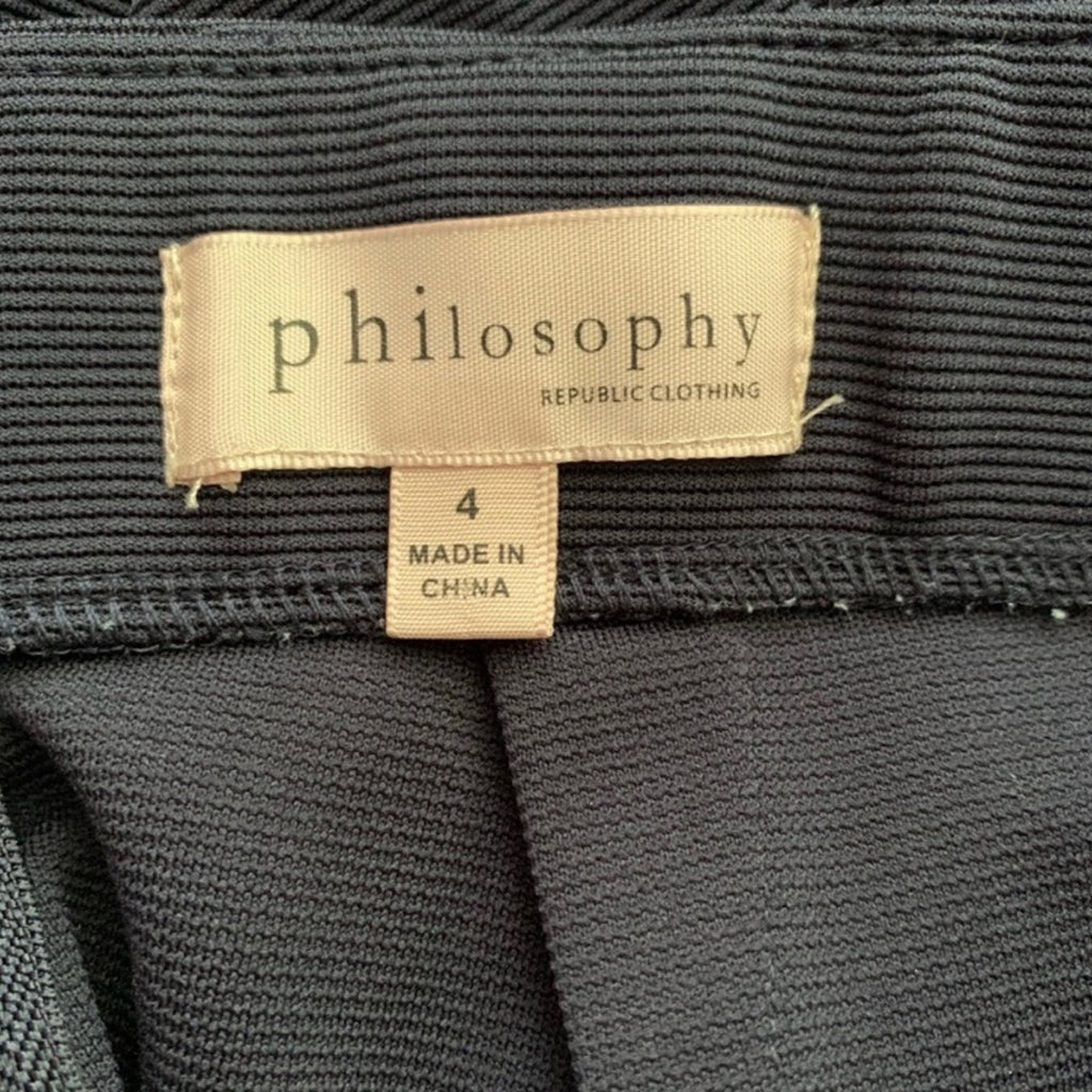 Philosophy Womens Navy Blue Back Zip Straight Pencil Skirt Size 4