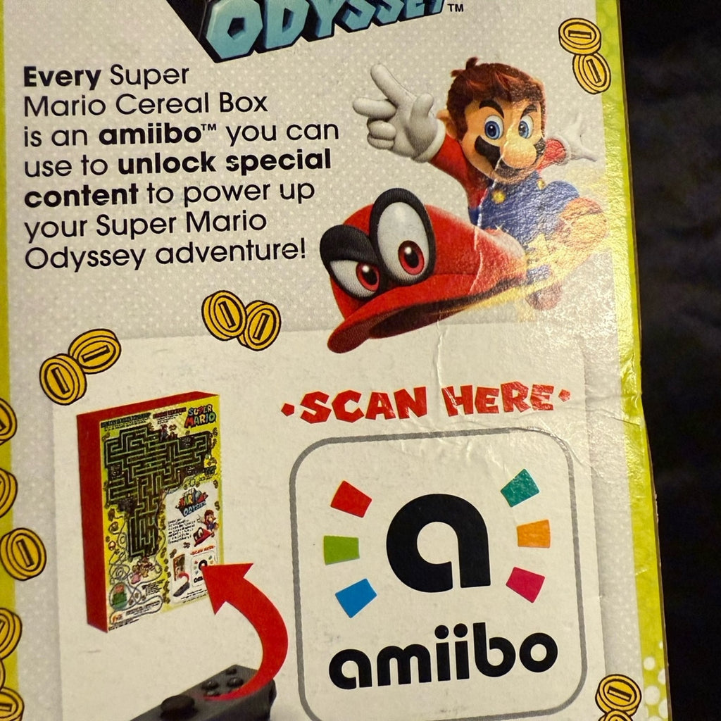 Kellogg’s Super Mario Cereal amiibo promotion for Odyssey New Sealed