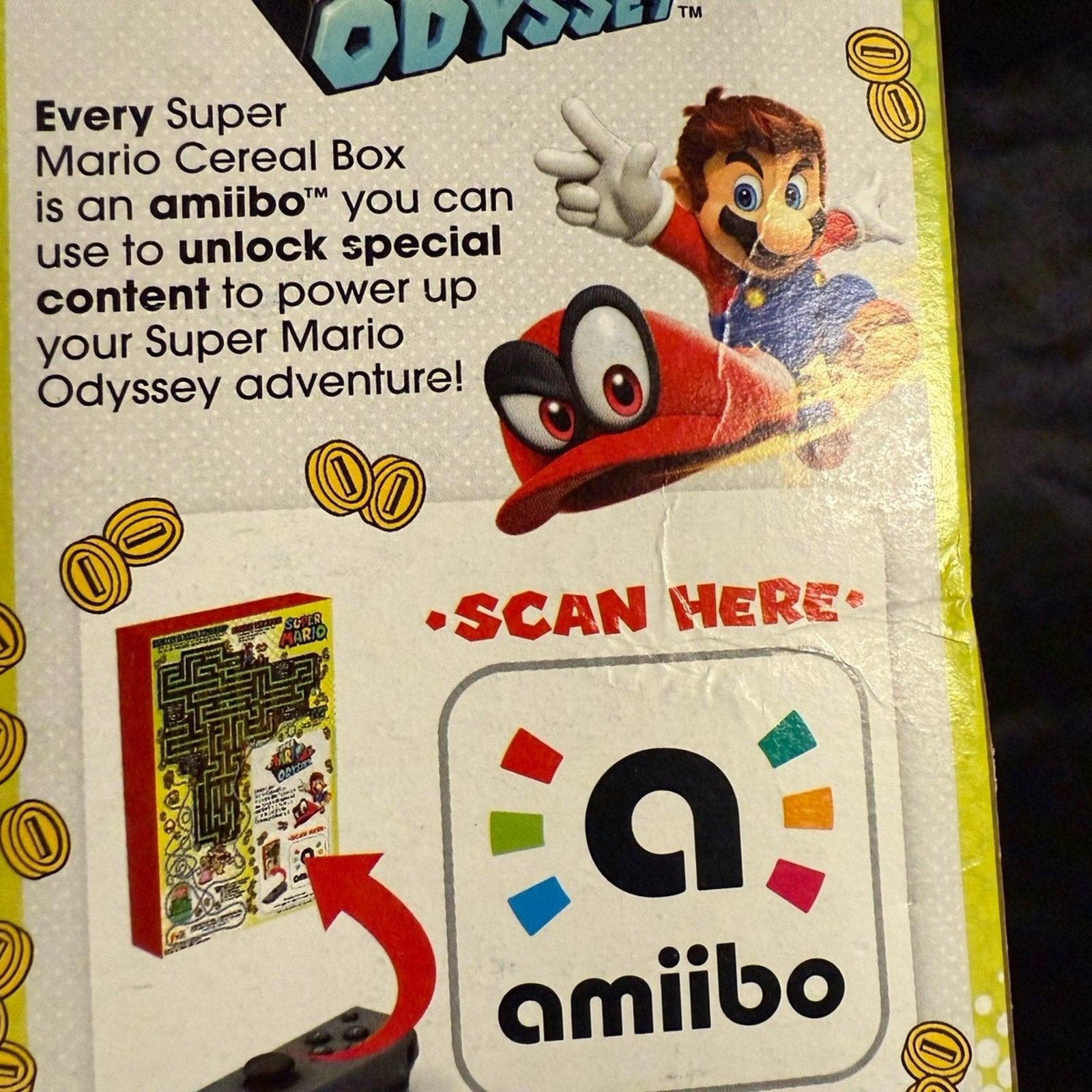 Kellogg’s Super Mario Cereal amiibo promotion for Odyssey New Sealed