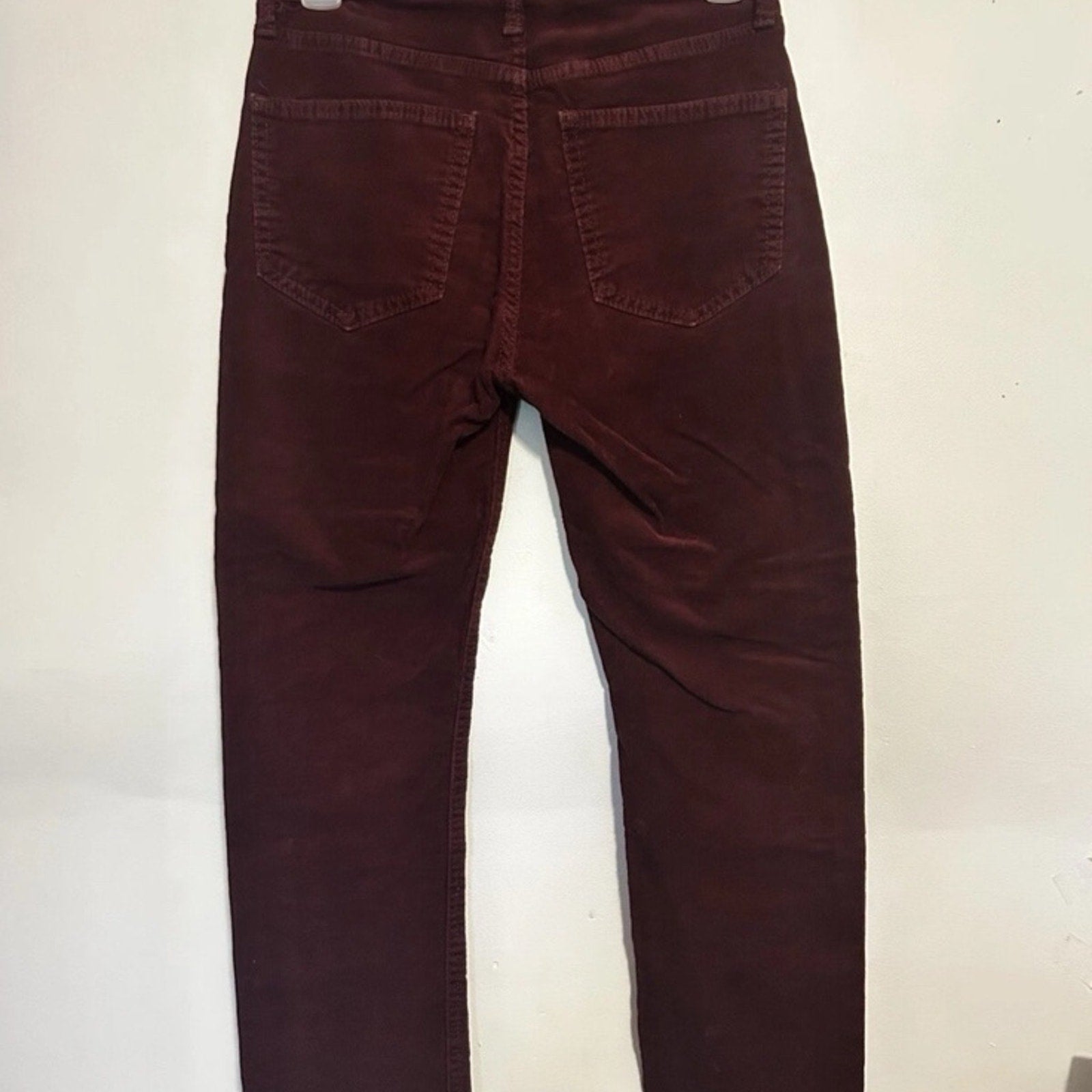 GAP HIGH RISE VINTAGE SLIM CORDUROY PANTS W/ WASHWELL 26 Petites 2 BURGUNDY