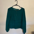 BCBGeneration Emerald Sheer Long Sleeve Blouse Women’s Sz XS