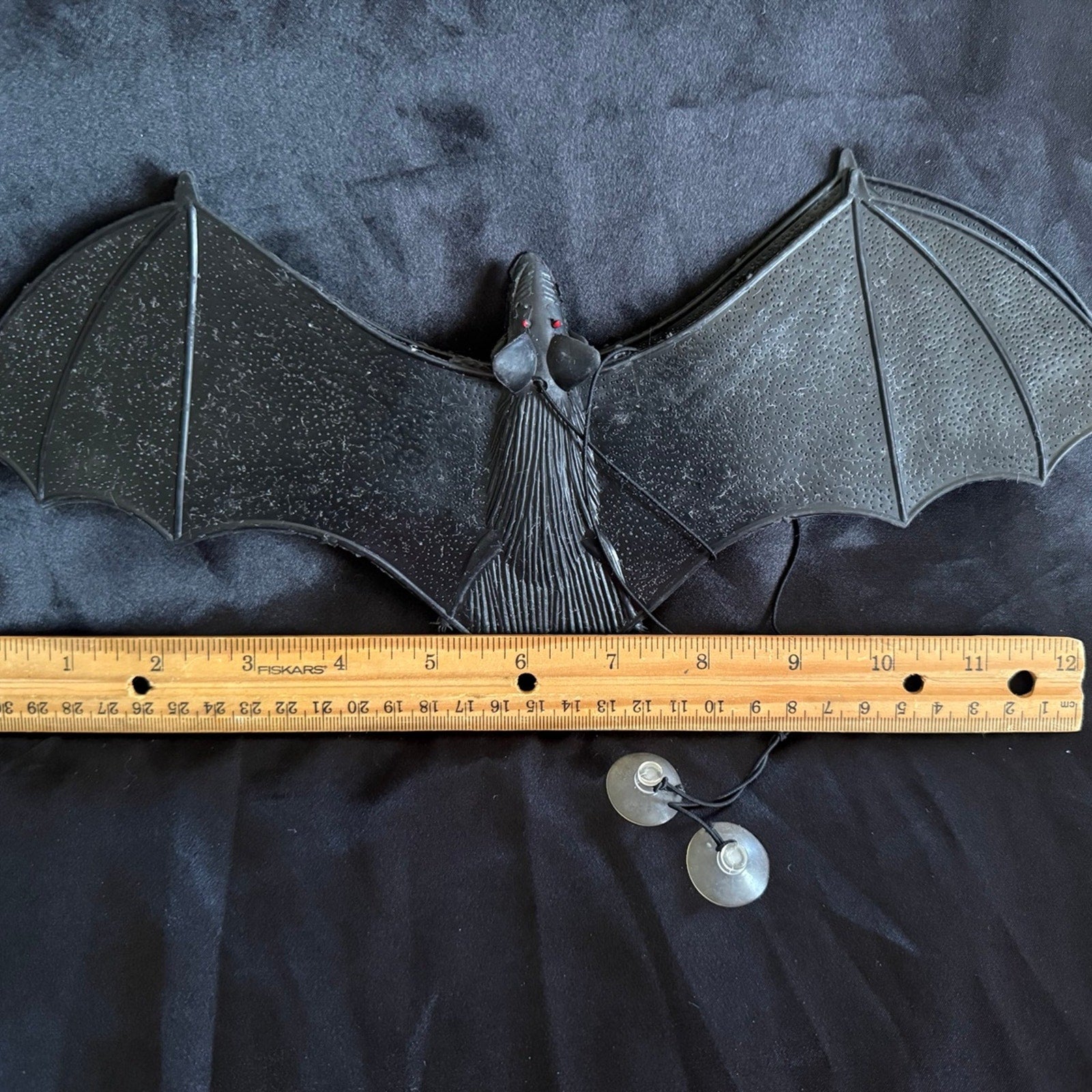 2 Vintage 80’s 12” rubber hanging bats Halloween decorations