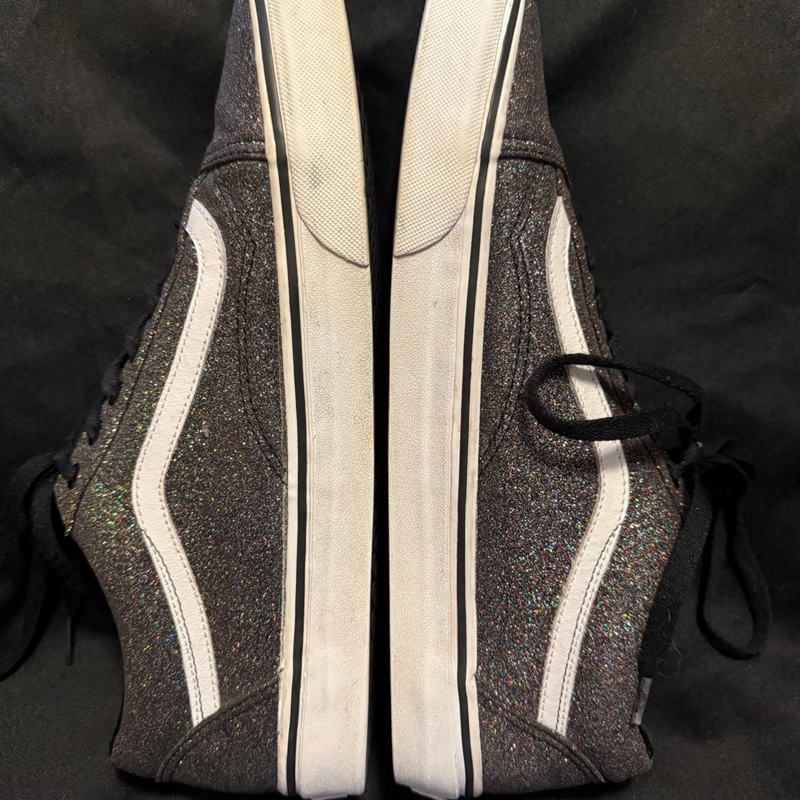 Vans Off The Wall Old Skool Skateboard Rainbow Glitter Sneakers Men’s 13