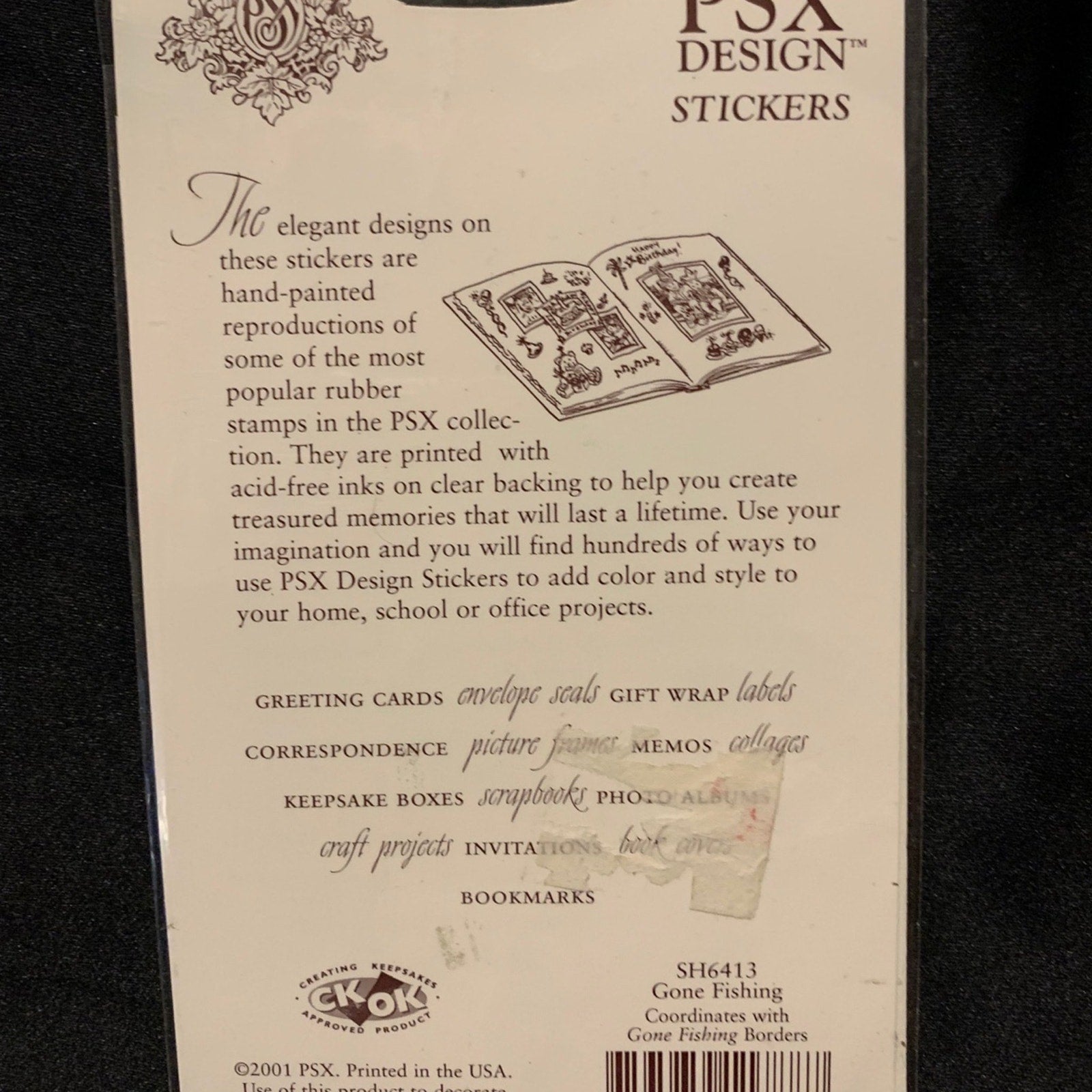 Vintage PSX Designs Scrapbooking Stickers Gone Fishing NIP