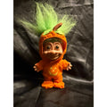 Vintage 90’s RUSS HALLOWEEN TROLL Doll in pumpkin costume 5”