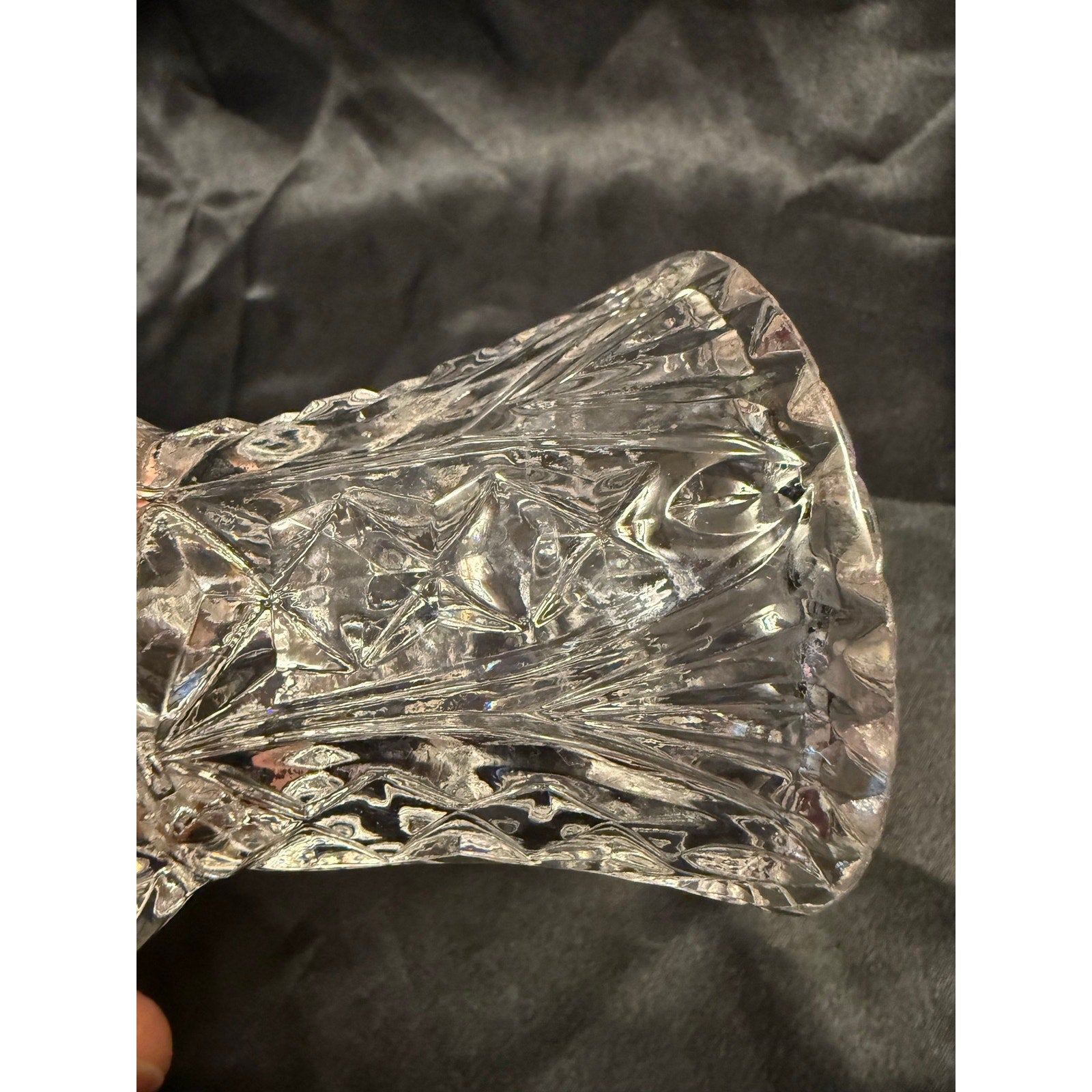 Vintage 60’s Princess House crystal cut glass bud vase toothpick holder