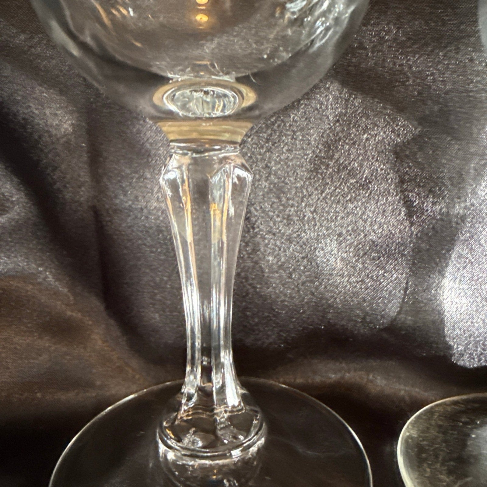 3 Vintage Princess House Etched Blown Glass Champagne Flutes In Wheat Pattern
