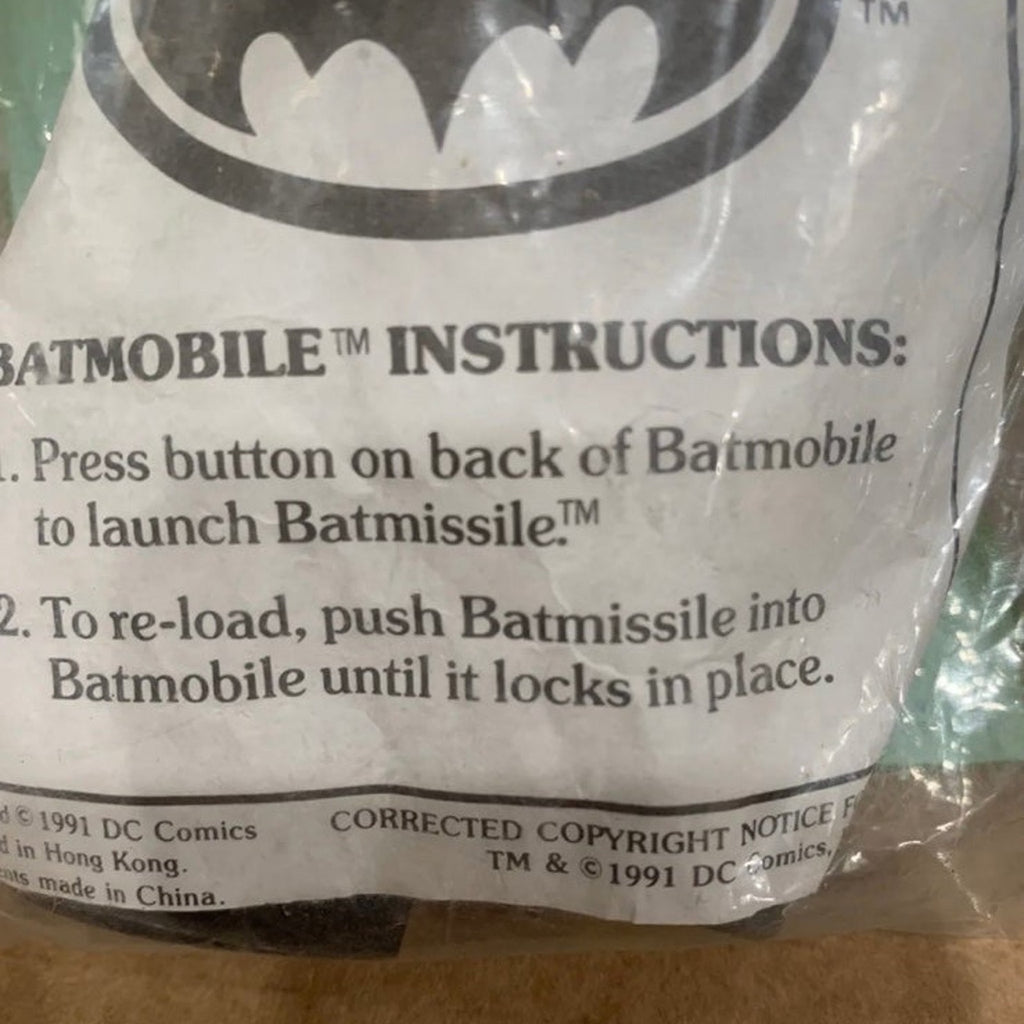 1991 Vintage McDonalds Happy Meal - Batman Batmobile And Catwoman Cat Coupe NIP