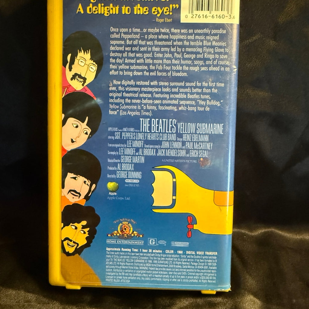 The Yellow Submarine Beatles 1968 Animated Movie VHS Video