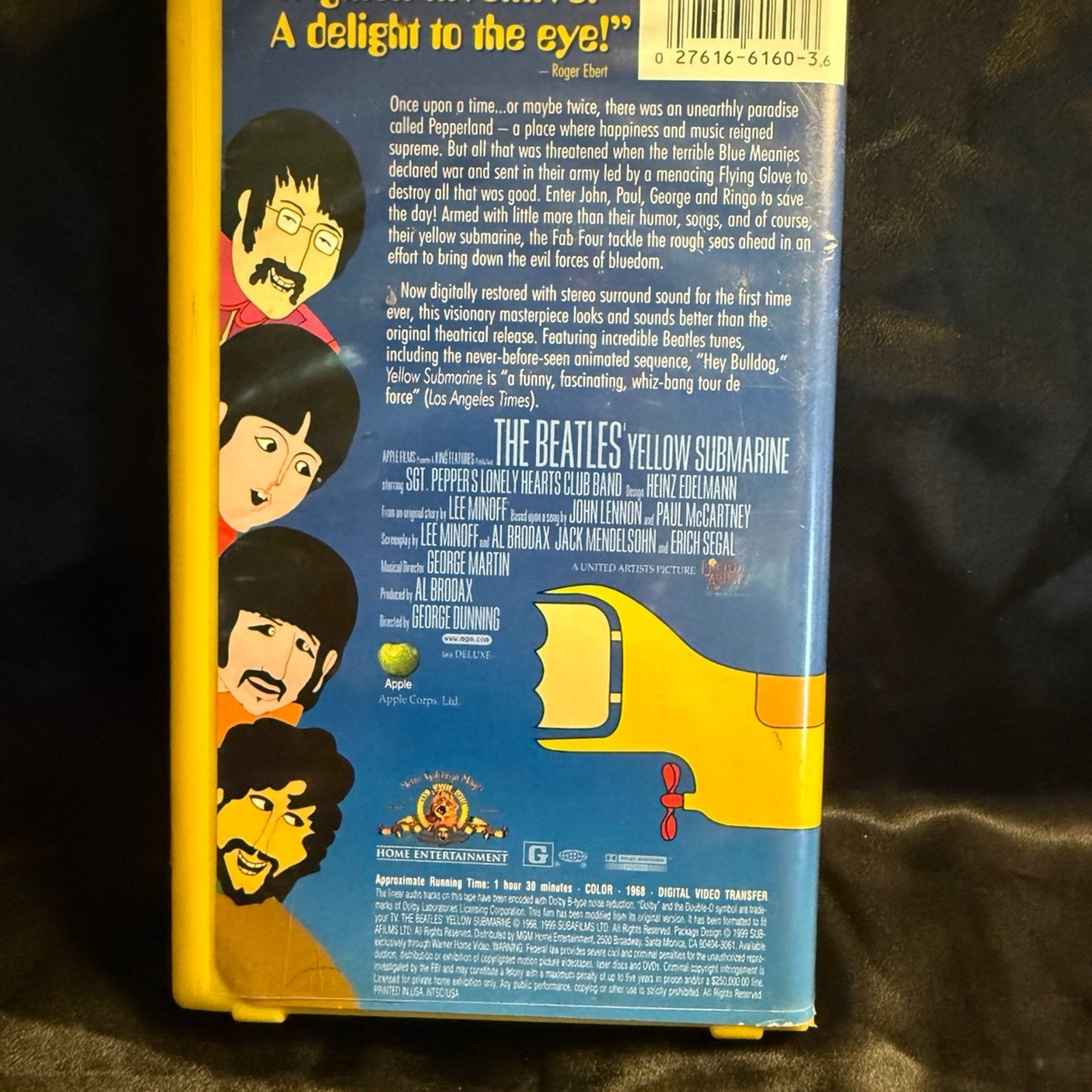 The Yellow Submarine Beatles 1968 Animated Movie VHS Video