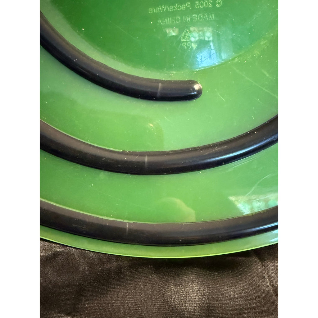 Vintage Y2K 14” Green and Black Spiral Snake Plastic Halloween Platter by Packerware