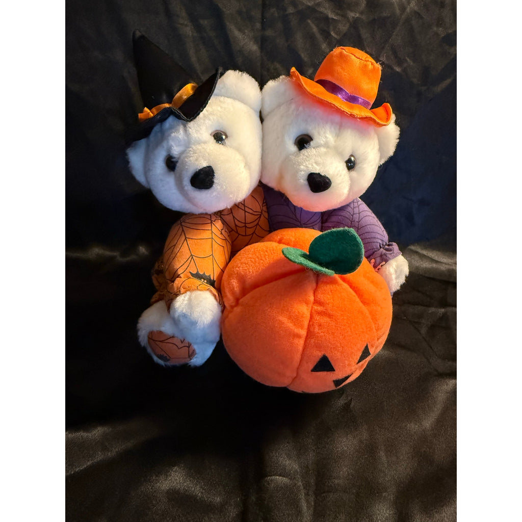 Unique Vintage Halloween Two-headed Teddy Bear 10”