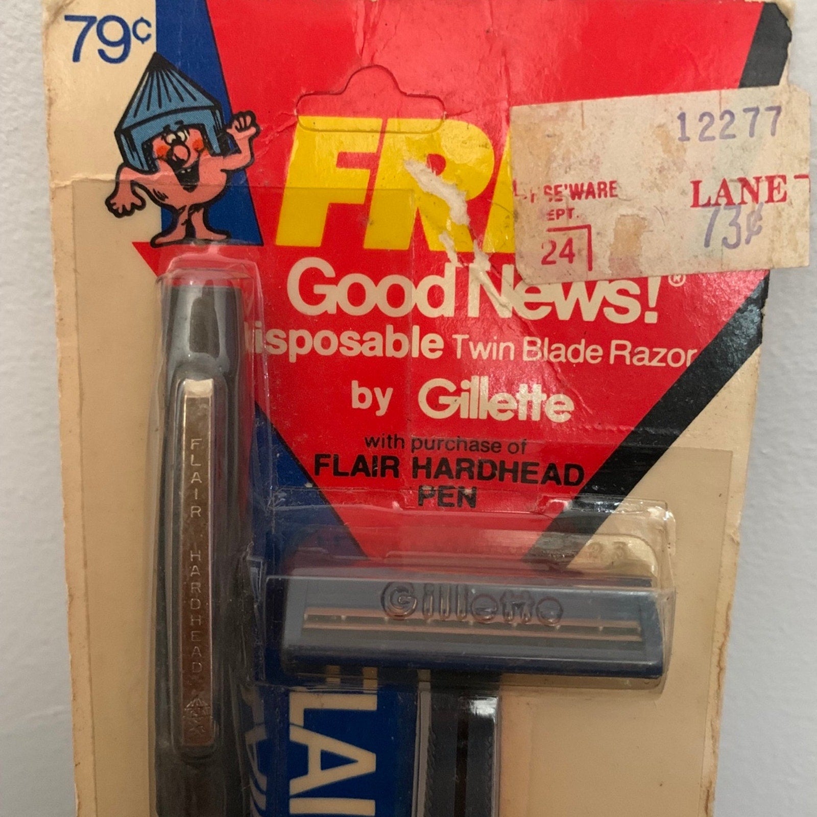 Vintage Unopened 1970’s Gillette Good News Razor + Paper Mate Flair Pen