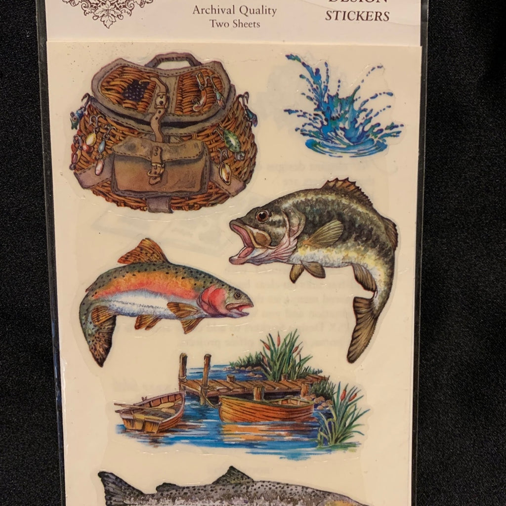 Vintage PSX Designs Scrapbooking Stickers Gone Fishing NIP