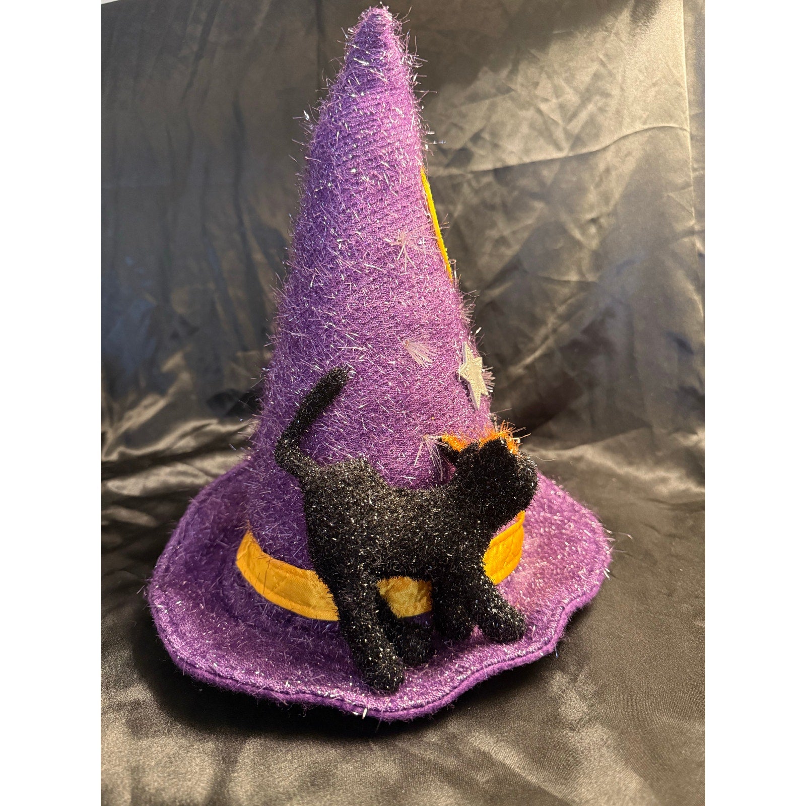 Vintage Y2K Halloween Fiber Optic Witch Hat 12" multicolor w instructions