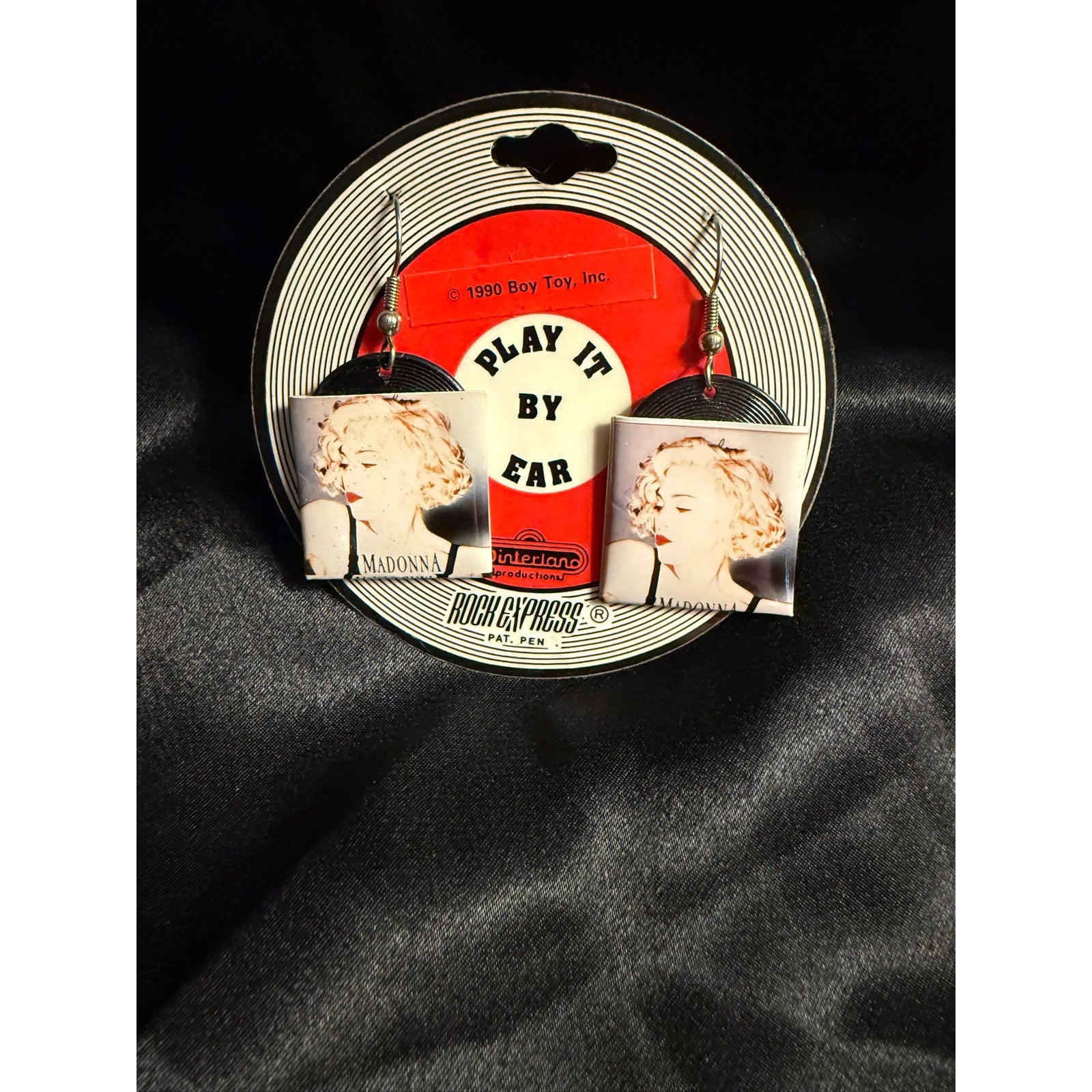 Vintage 1990 Boy Toy MADONNA Record Earrings Vogue  New