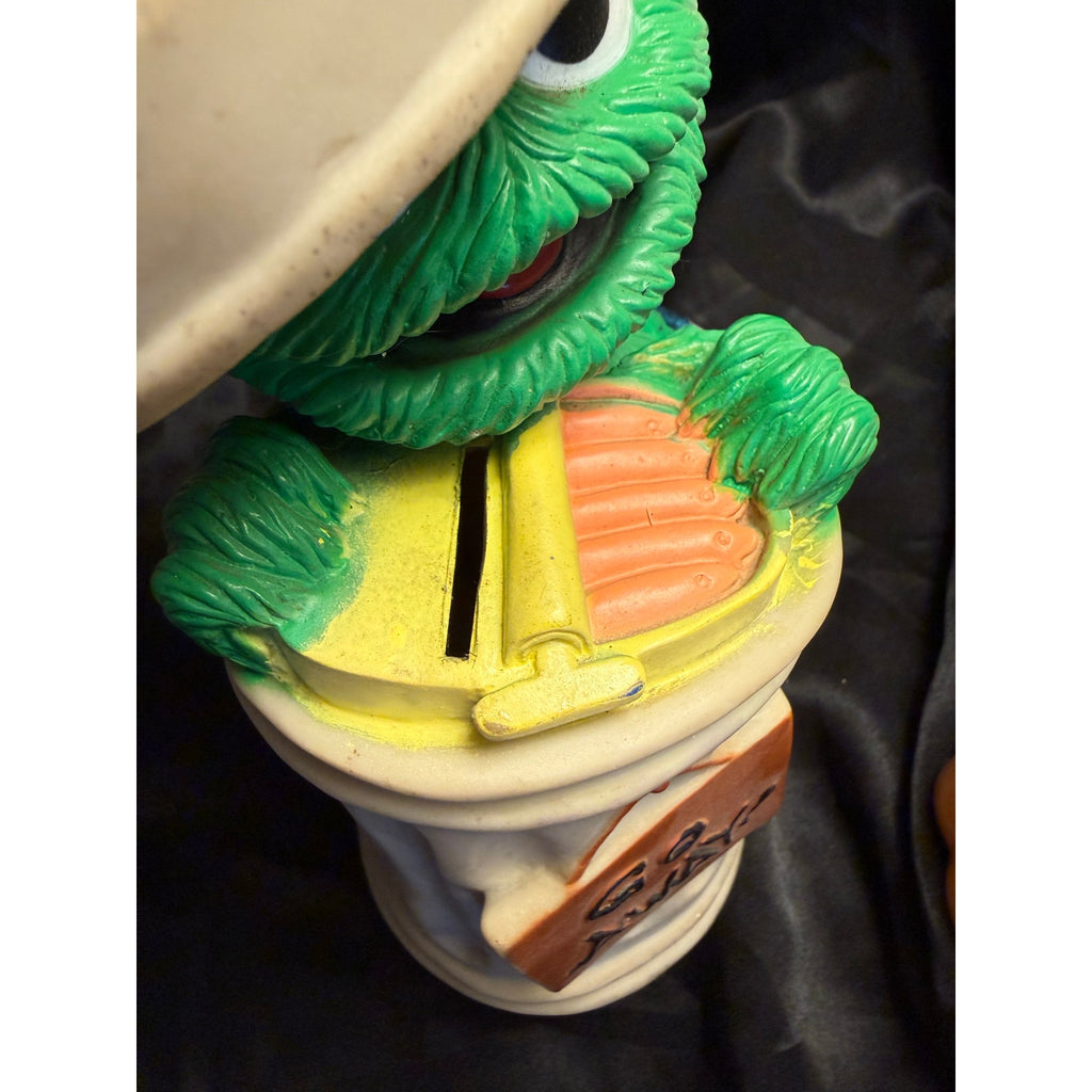Vintage 70’s Sesame Street Oscar the Grouch Coin Bank 10”