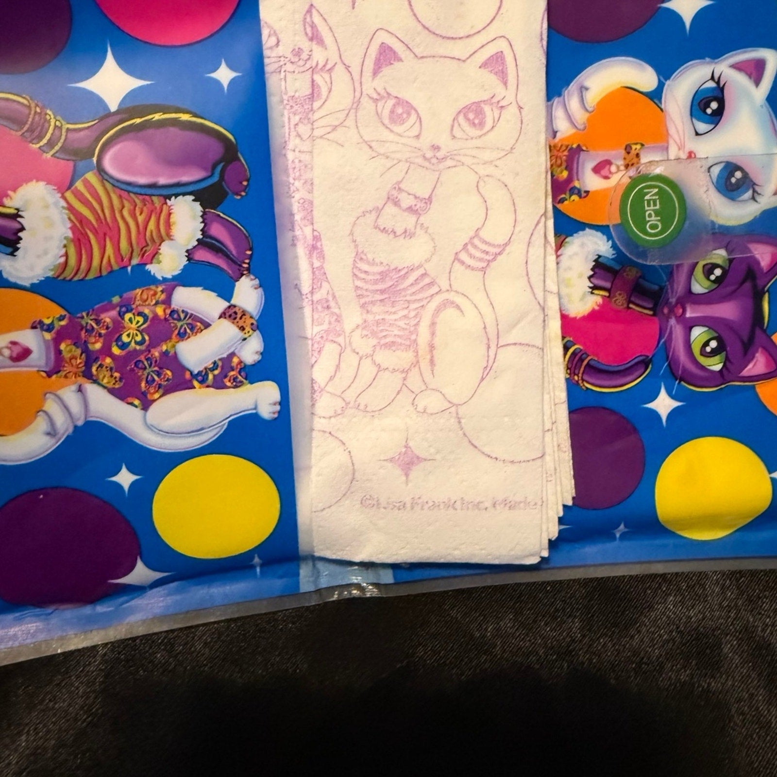 Vintage Y2K Lisa Frank Roxie and Rollie printed Tissues in reusable pack