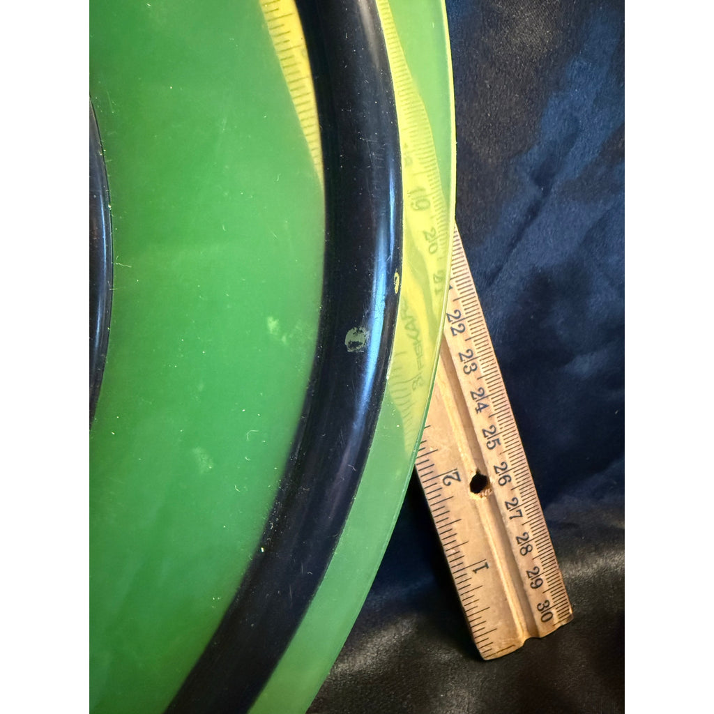 Vintage Y2K 14” Green and Black Spiral Snake Plastic Halloween Platter by Packerware