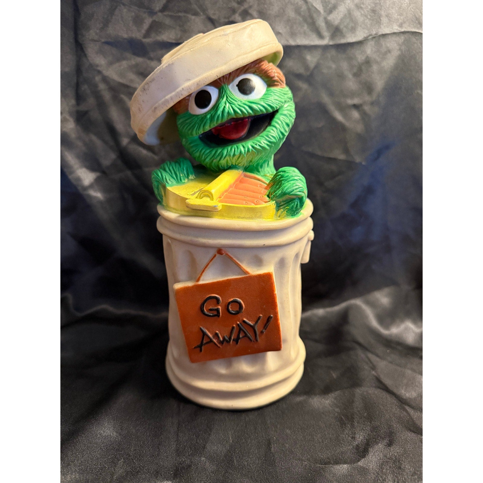 Vintage 70’s Sesame Street Oscar the Grouch Coin Bank 10”