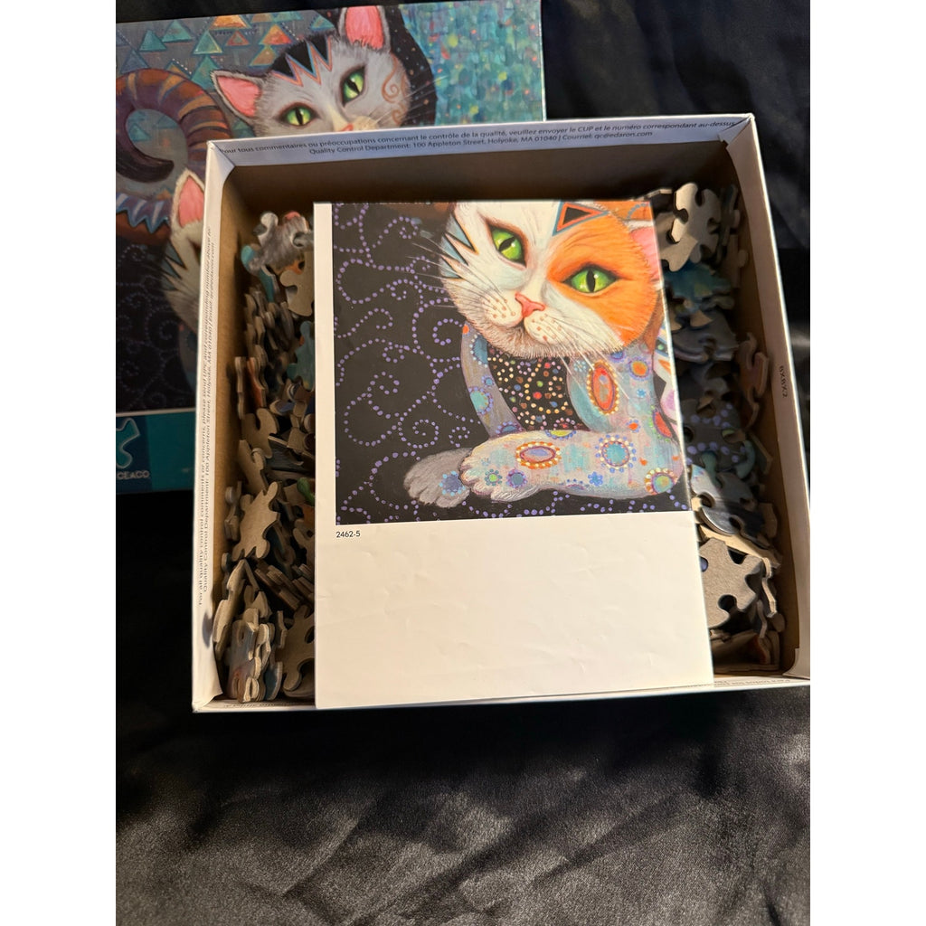 Ceaco Kleo Kats Kuddlekats 500 piece jigsaw puzzle Gustav Klimt + poster 19x19