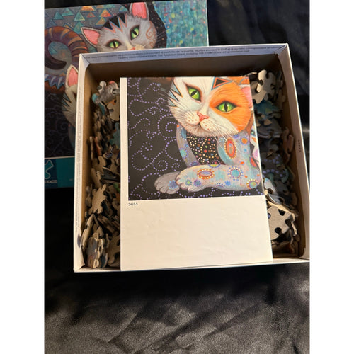 Ceaco Kleo Kats Kuddlekats 500 piece jigsaw puzzle Gustav Klimt + poster 19x19