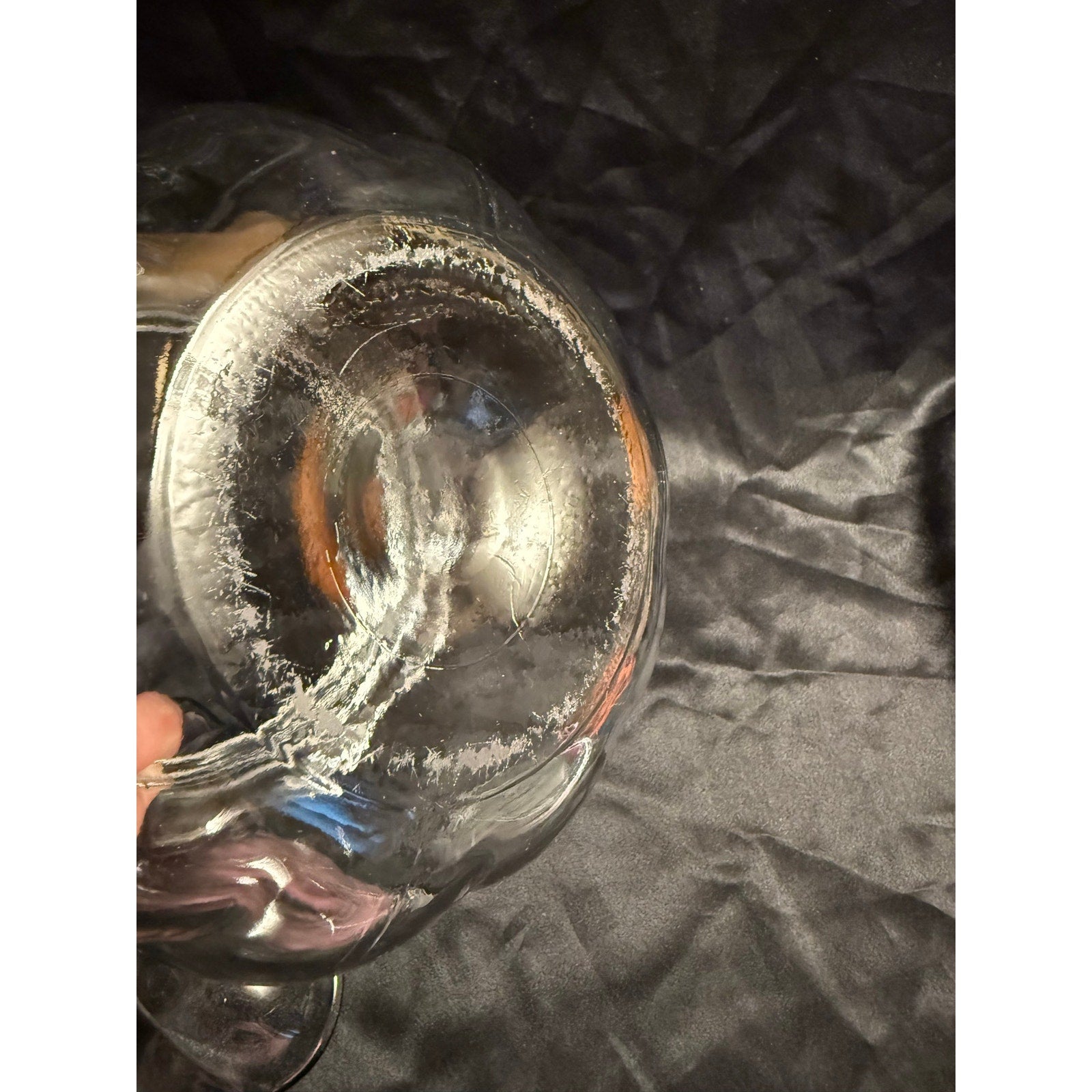 Vintage 70’s Anchor Hocking Clear Glass Pumpkin Candy/Cookie Jar With Lid