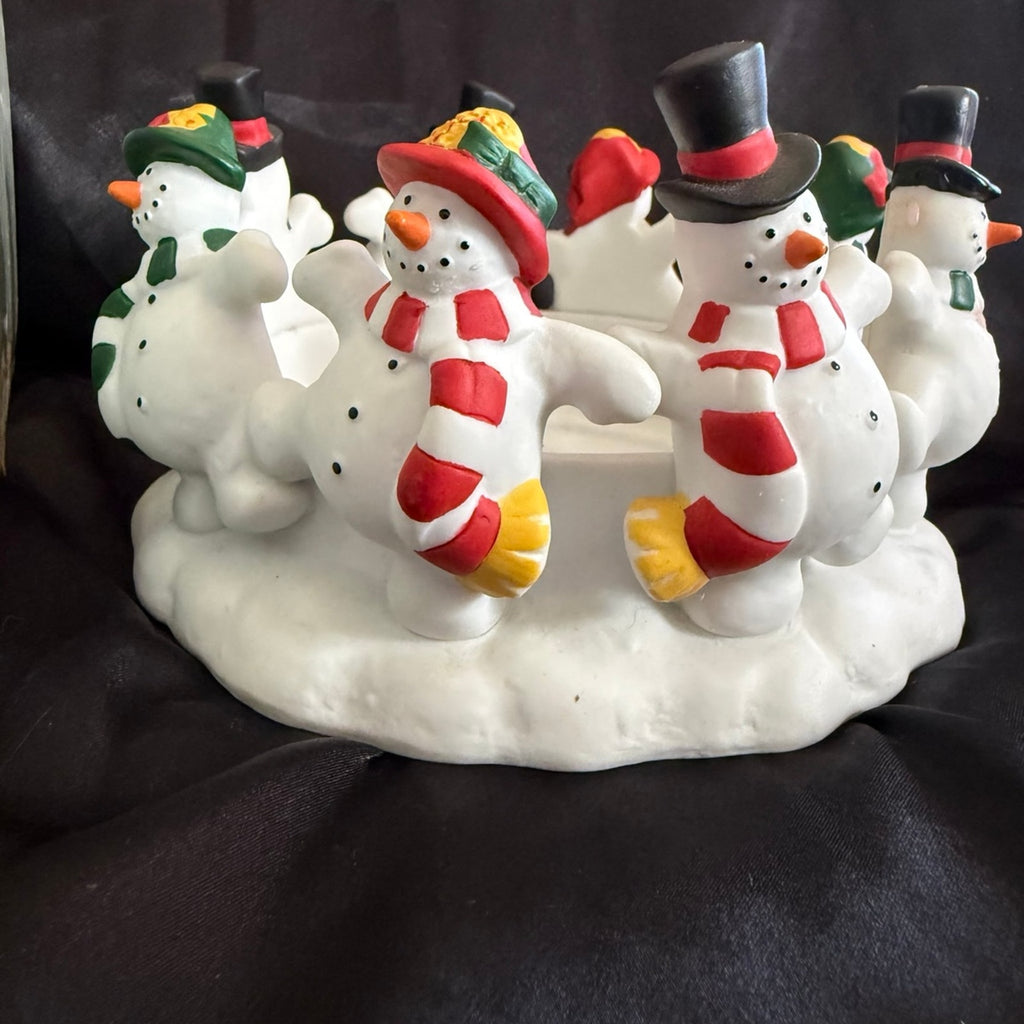 Partylite Frolicking Frosty's Dancing Snowman 3-Wick Candle Holder