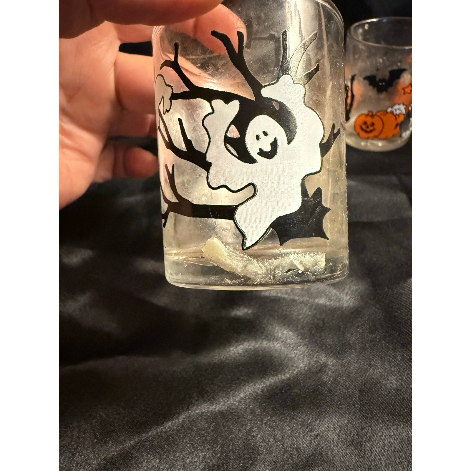 4 Vintage 80’s Halloween votive tea light candle holders