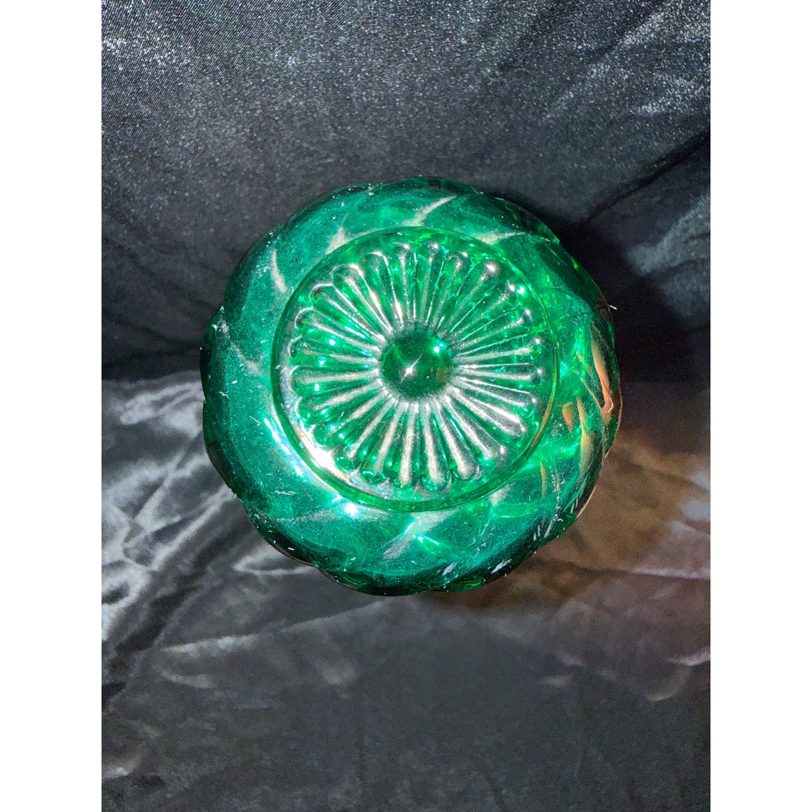 Vintage 1960’s Jim Beam Emerald Green Glass Decanter Genie Bottle