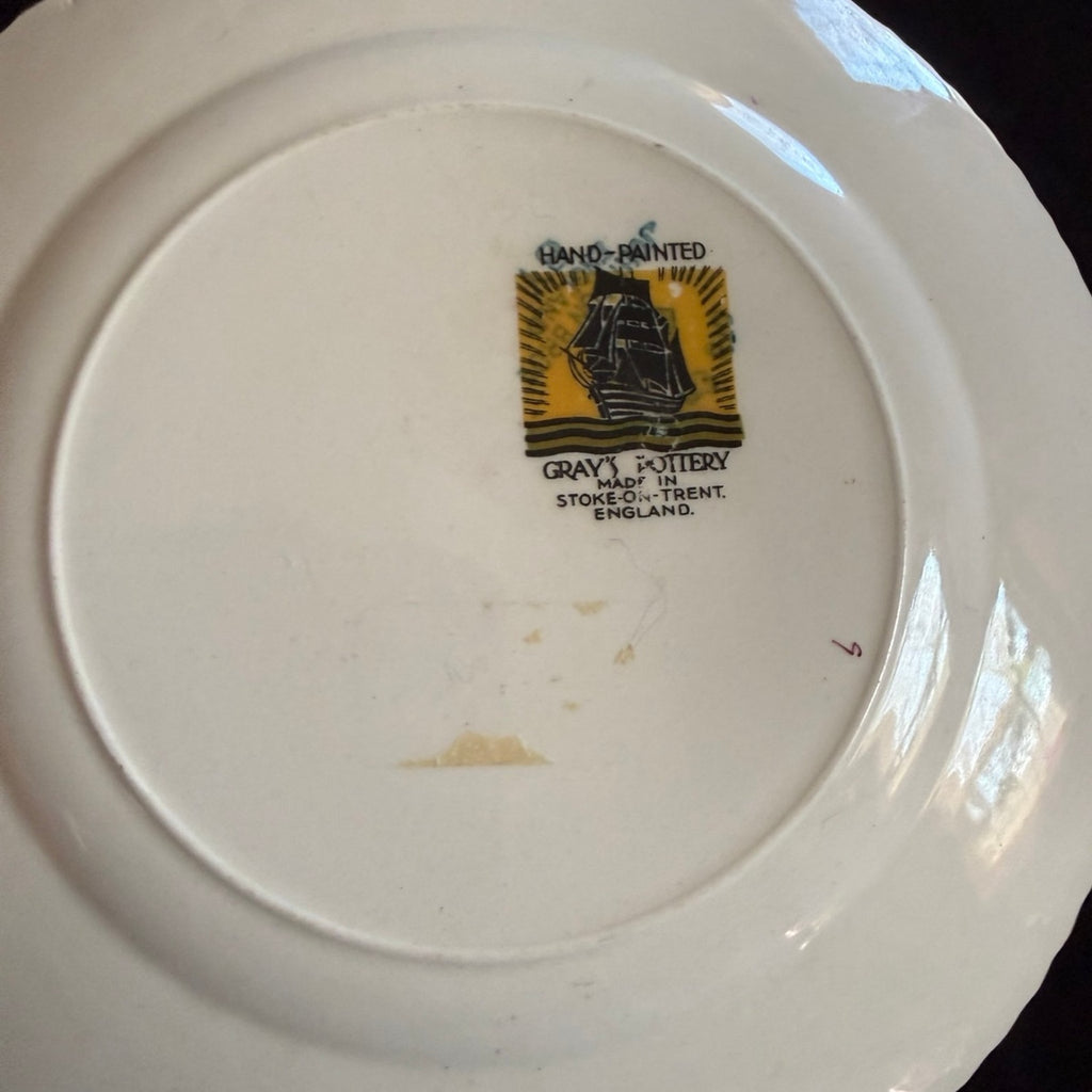 Antique Copper luster ware Gray's Pottery Stroke-on-Trent England 8” Saucer