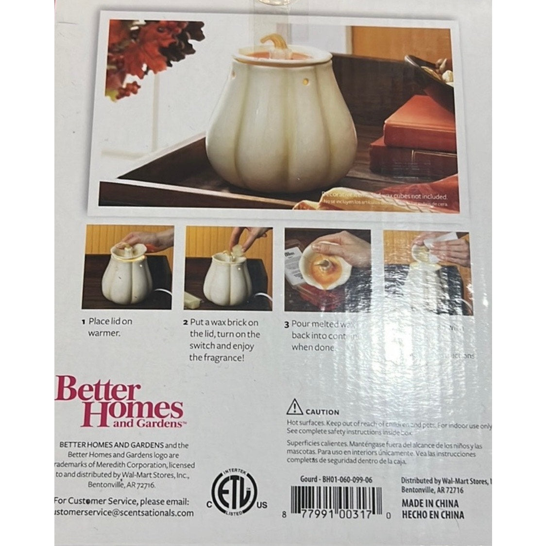 Better Homes and Gardens Gourd wax warmer No Box