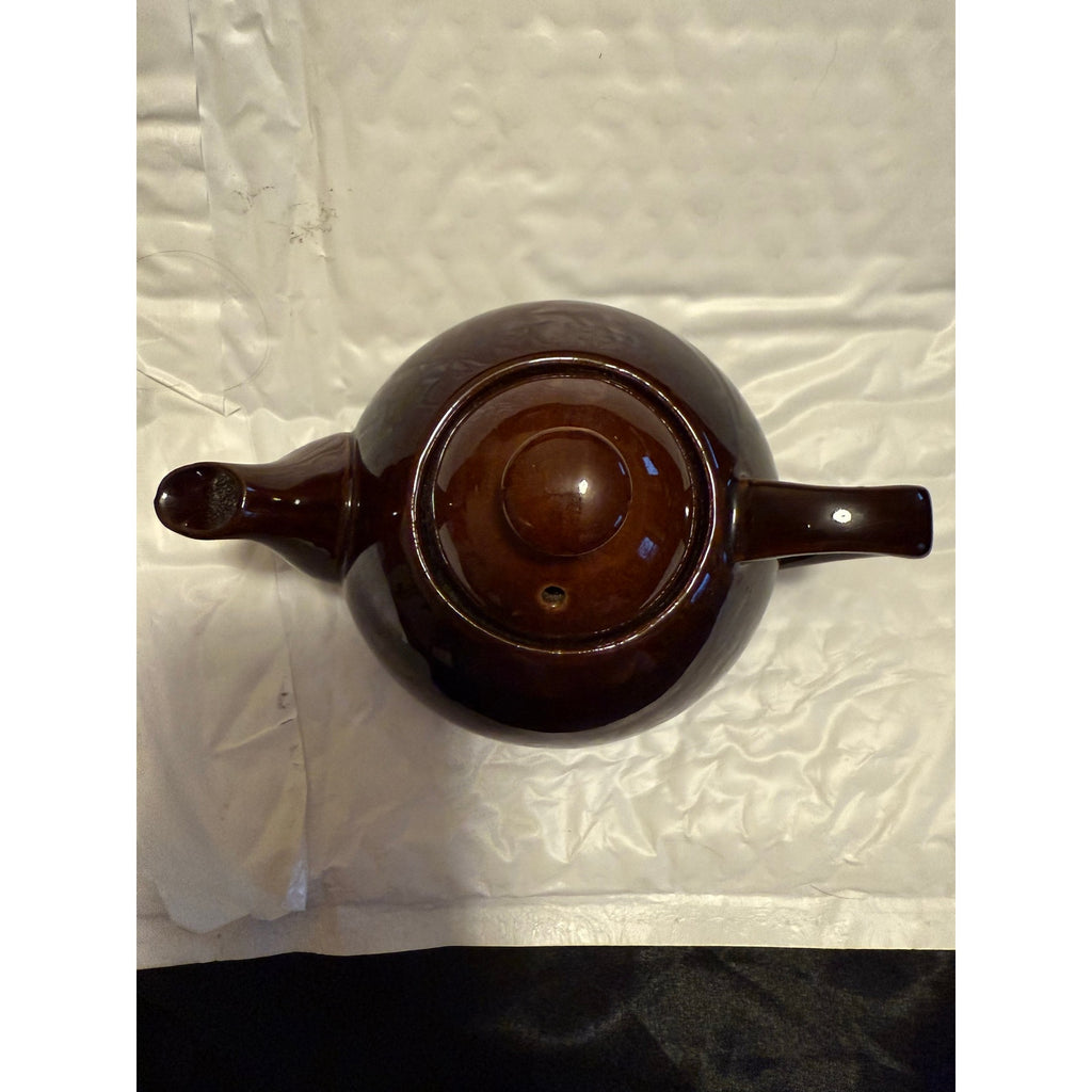 Vintage Ming Tea Co. Brown Small Glazed Teapot With Locking Lid
