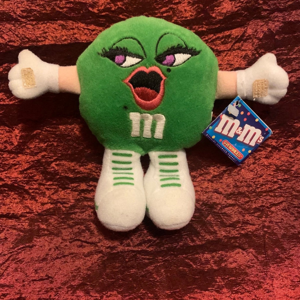 Vintage m&m’s swarmees Green Expressive Emerald 4” Plush