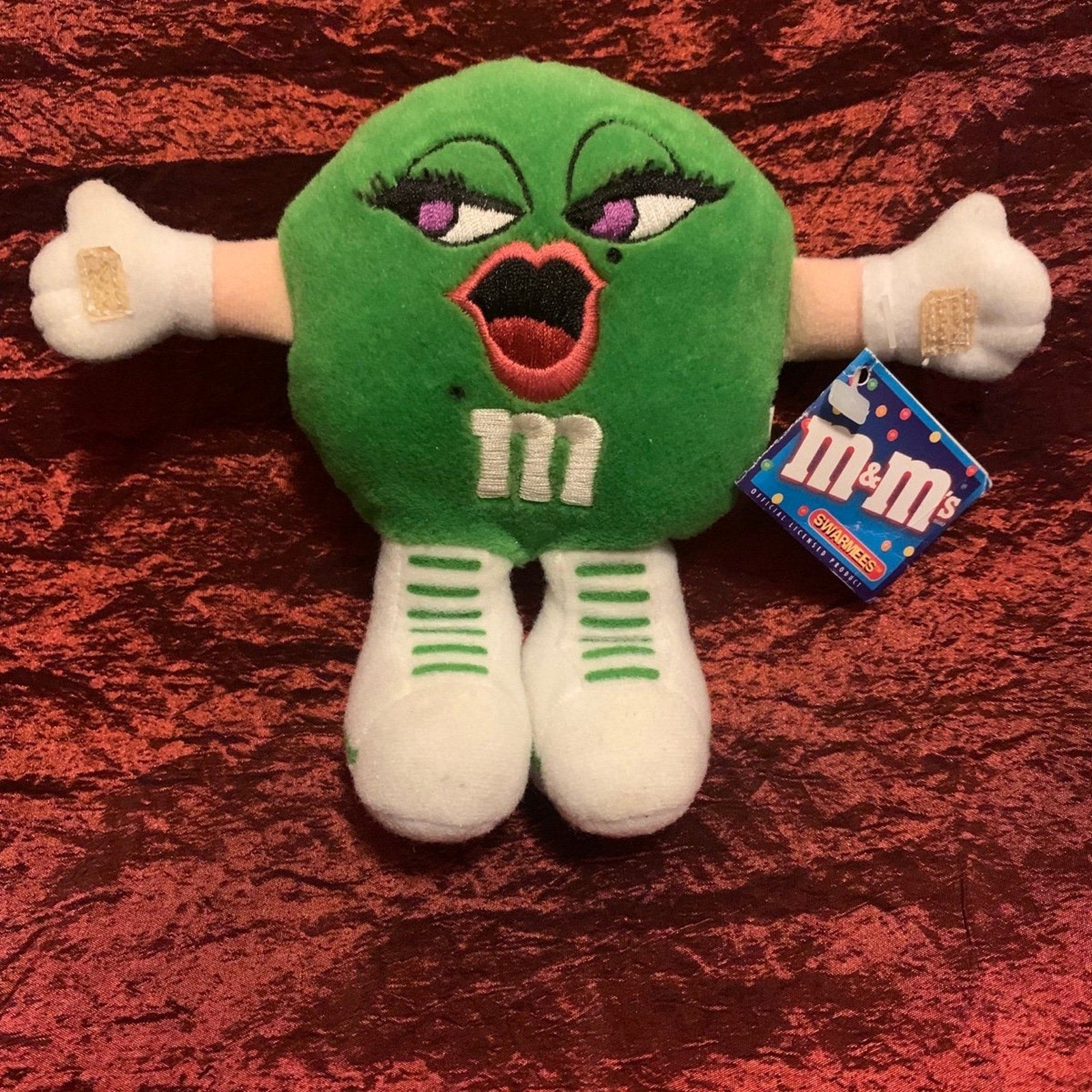 Vintage m&m’s swarmees Green Expressive Emerald 4” Plush
