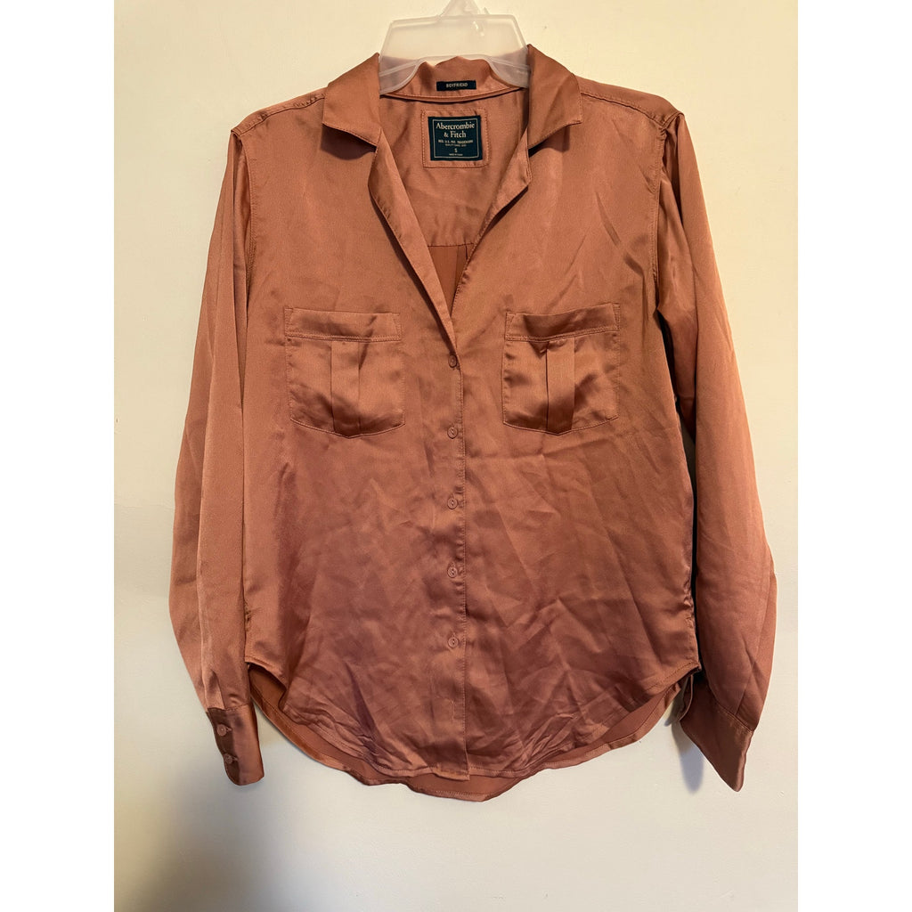 Abercrombie & Fitch Silk Boyfriend Button Up Sz S