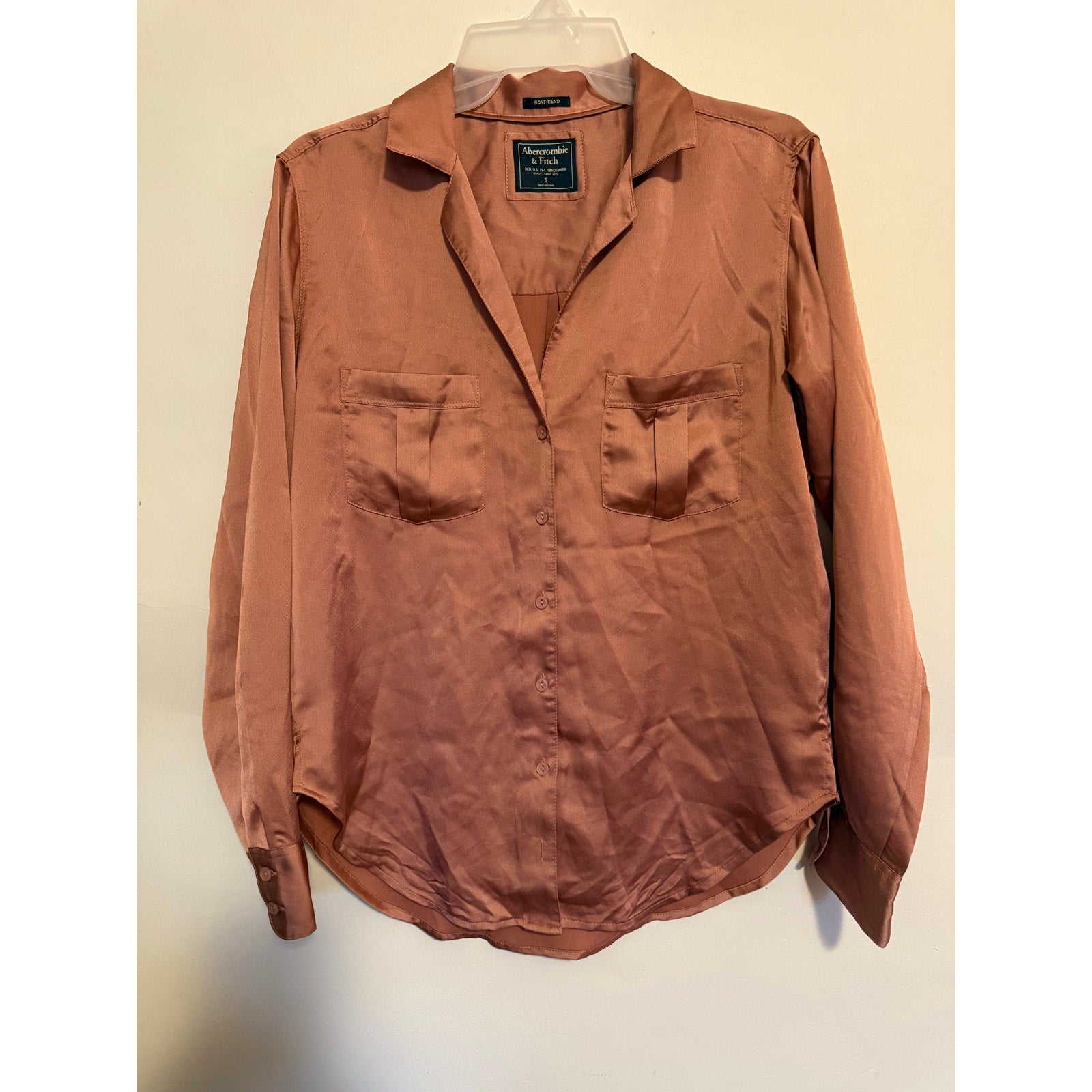 Abercrombie & Fitch Silk Boyfriend Button Up Sz S