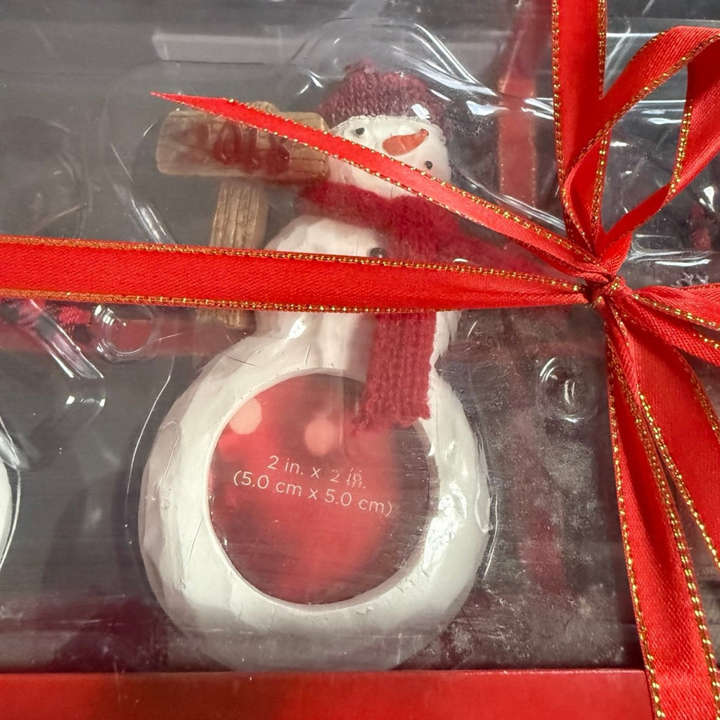 St. Nicholas Square resin Snowman Picture Frame Ornaments dated 2018
