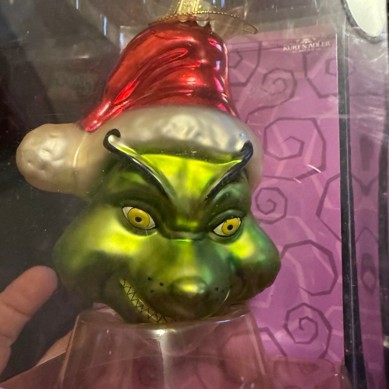 Vintage How the Grinch Stole Christmas Glass Ornament Kurt S. Adler NIB