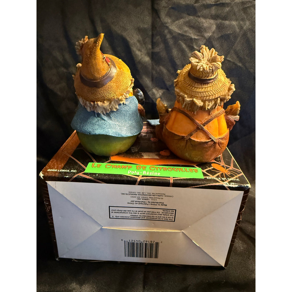 Two vintage 00’s Harvest Fall Scarecrow shelf sitters