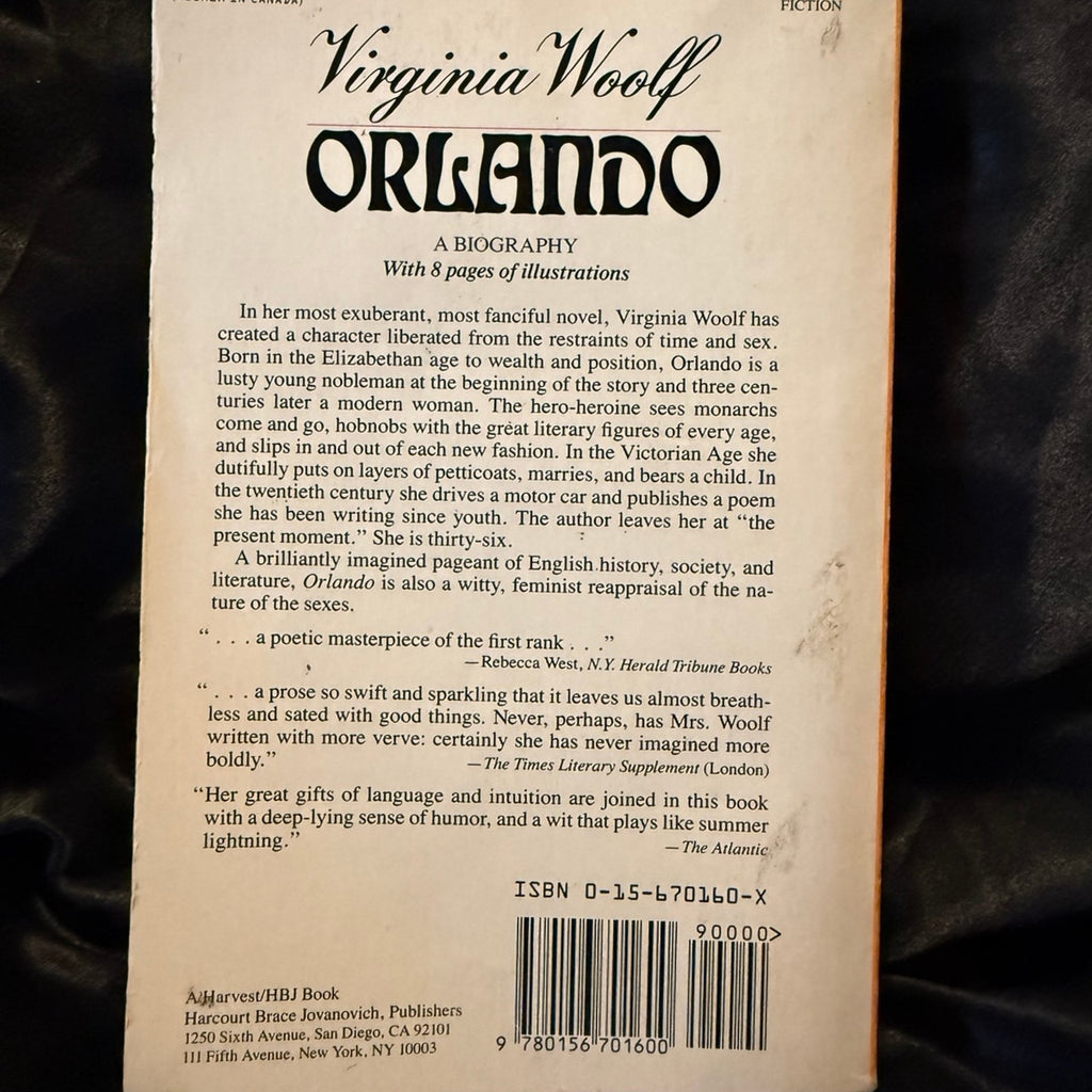Orlando Virginia Woolf Vintage 1973 paperback gender fluidity queer classic