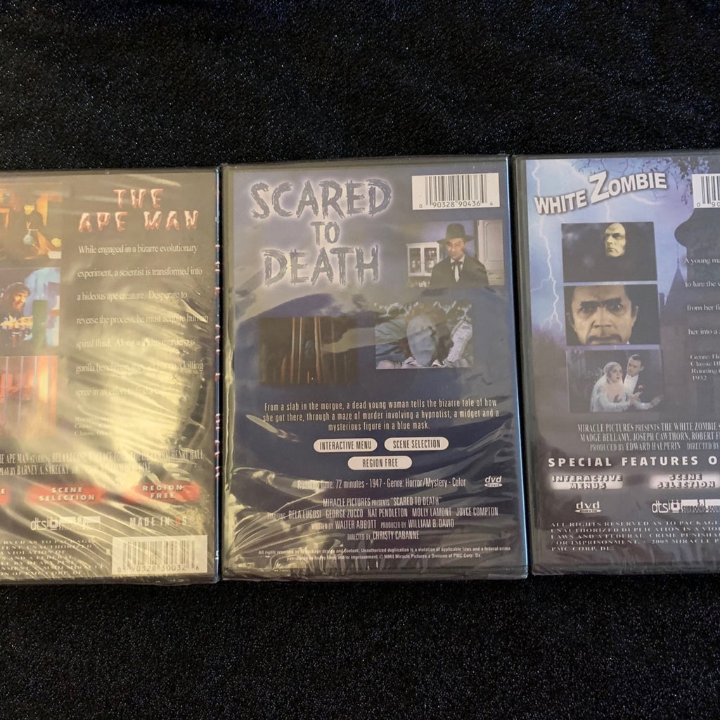 3 New, Sealed Classic Bela Lugosi Movies