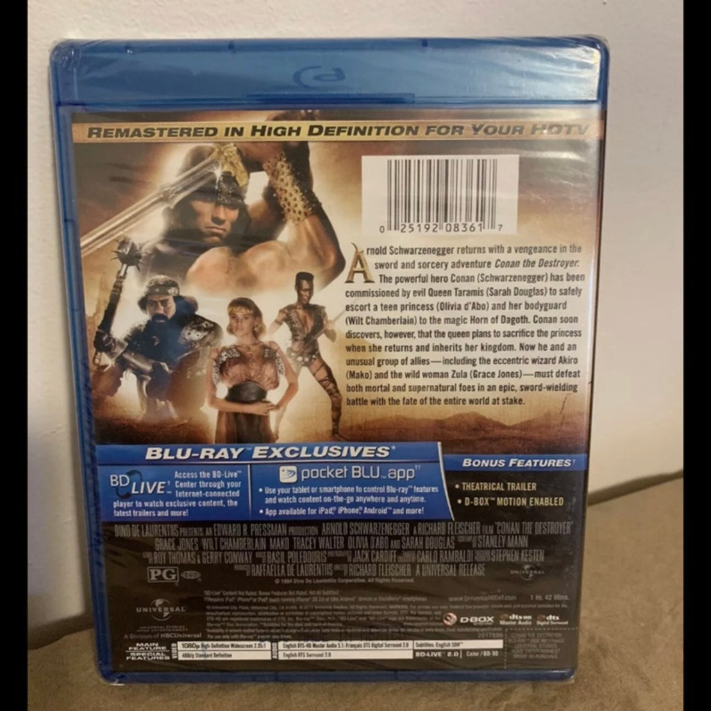 Conan the Destroyer Blu-ray 1984 Arnold SCHWARZENEGGER Action New/Sealed