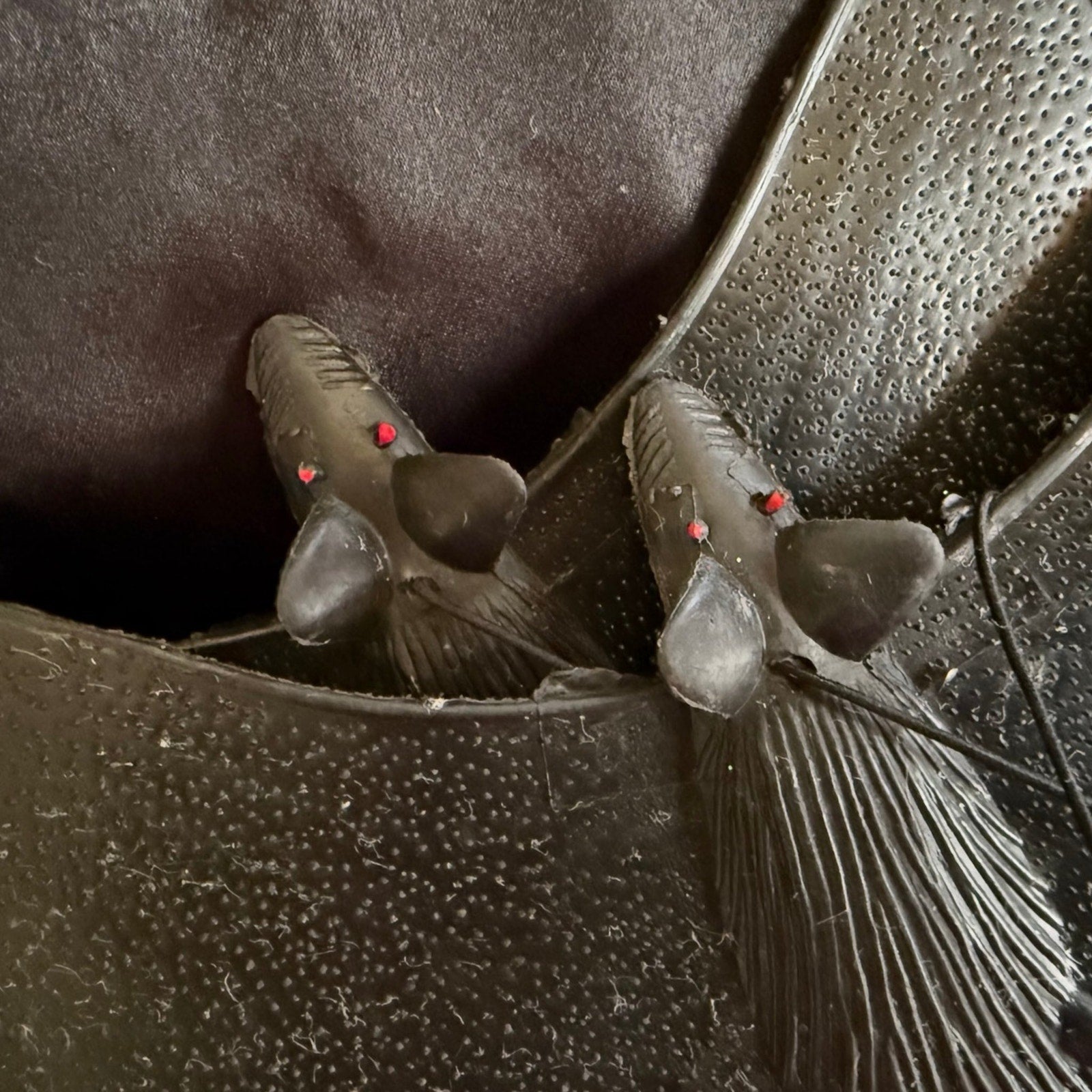 2 Vintage 80’s 12” rubber hanging bats Halloween decorations